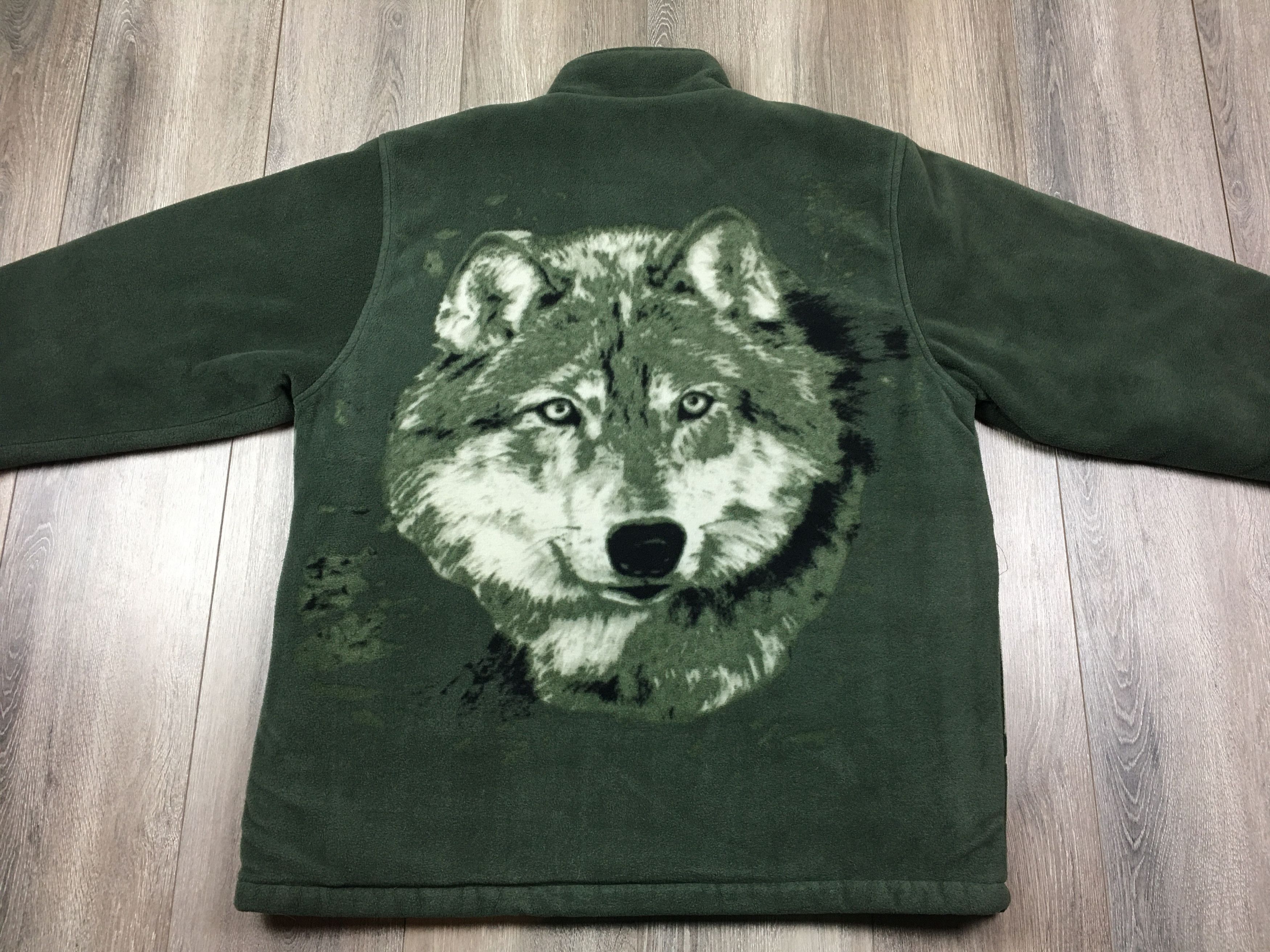 Vintage 90s Wolf Sherpa Fleece Jacket Size US XL / EU 56 / 4 - 13 Thumbnail