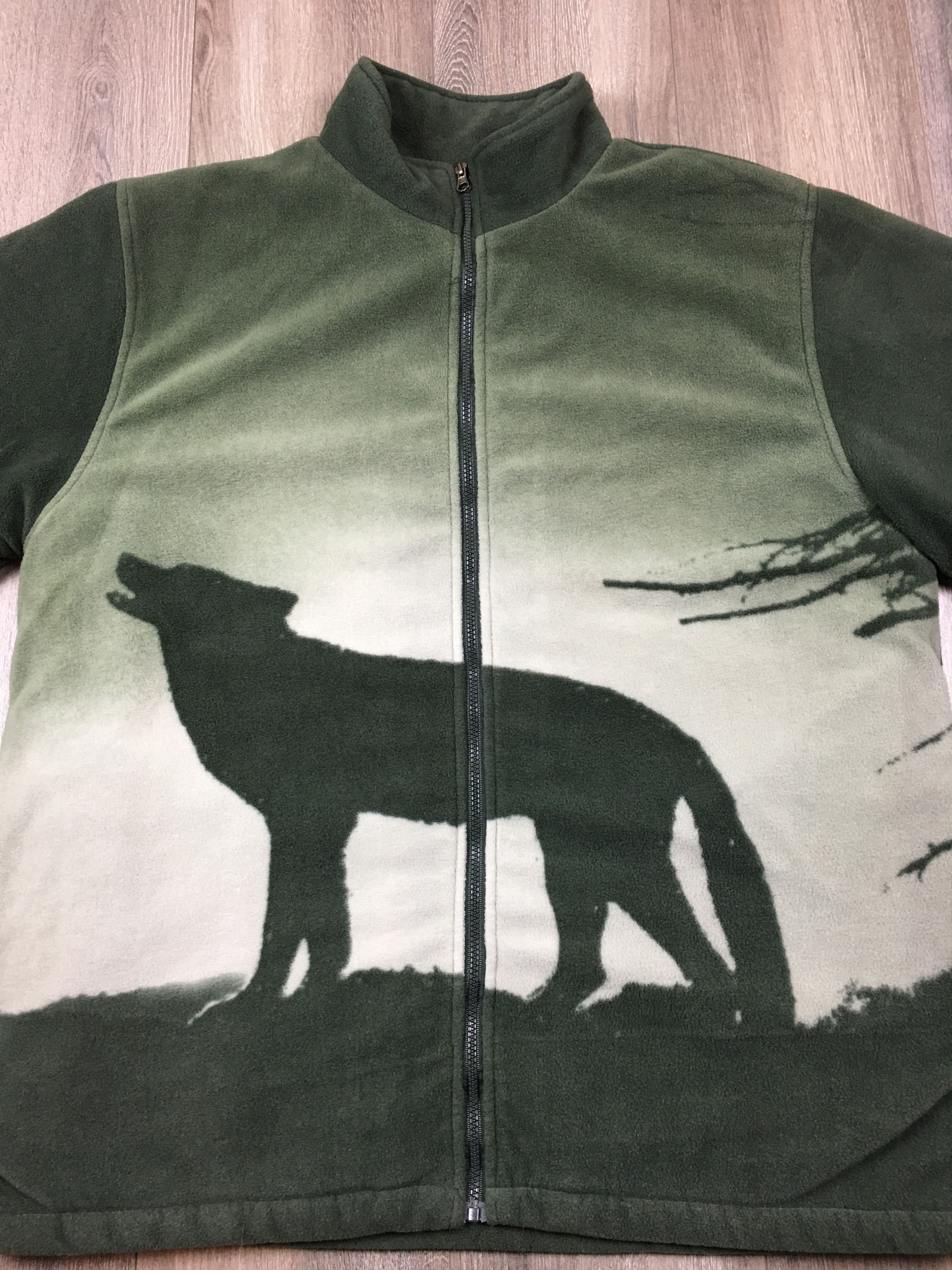 Vintage 90s Wolf Sherpa Fleece Jacket Size US XL / EU 56 / 4 - 7 Thumbnail