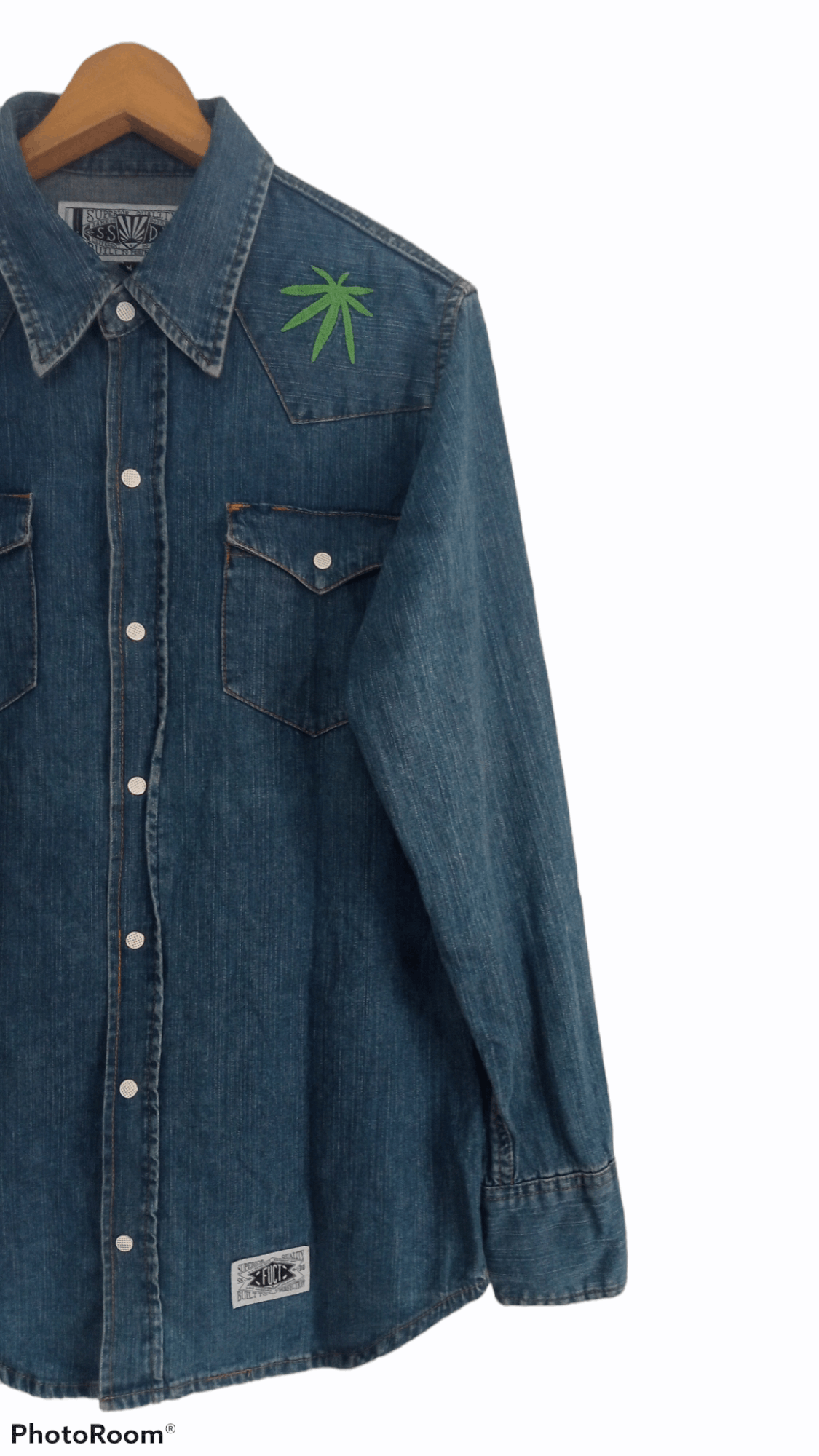 FUCT × Japanese Brand × SSDD 🔥🔥FUCT x SSDD Marijuana Motive LS Denim Shirt Size US M / EU 48-50 / 2 - 5 Thumbnail