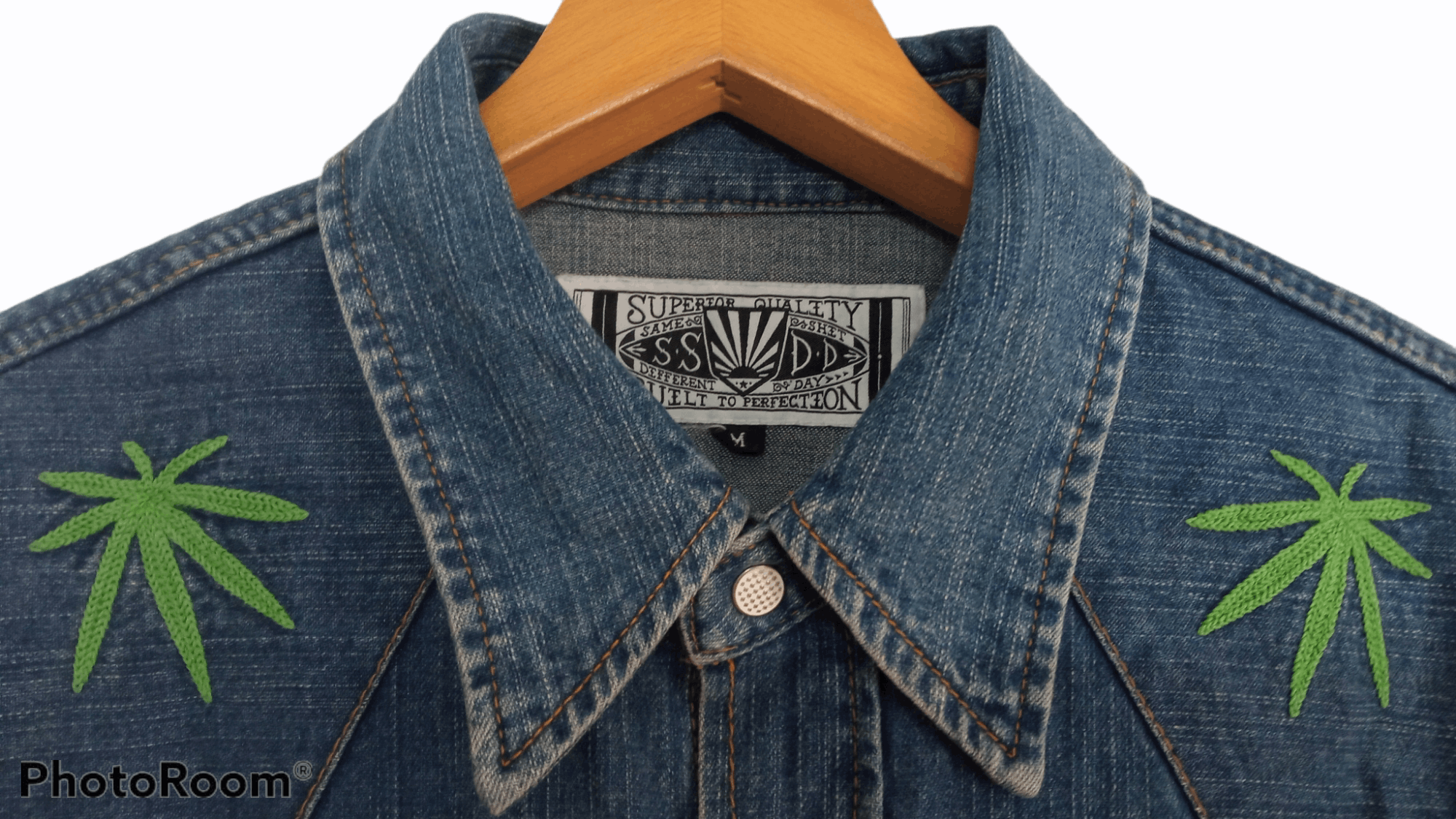 FUCT × Japanese Brand × SSDD 🔥🔥FUCT x SSDD Marijuana Motive LS Denim Shirt Size US M / EU 48-50 / 2 - 14 Thumbnail