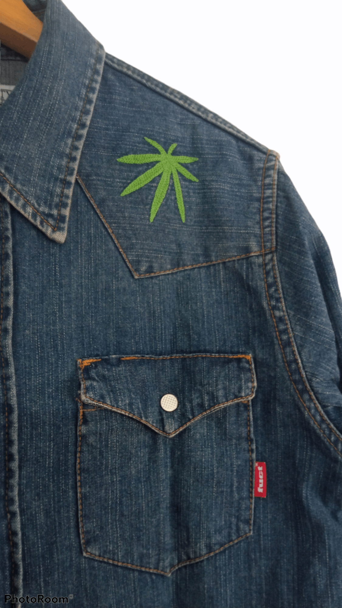 FUCT × Japanese Brand × SSDD 🔥🔥FUCT x SSDD Marijuana Motive LS Denim Shirt Size US M / EU 48-50 / 2 - 15 Thumbnail