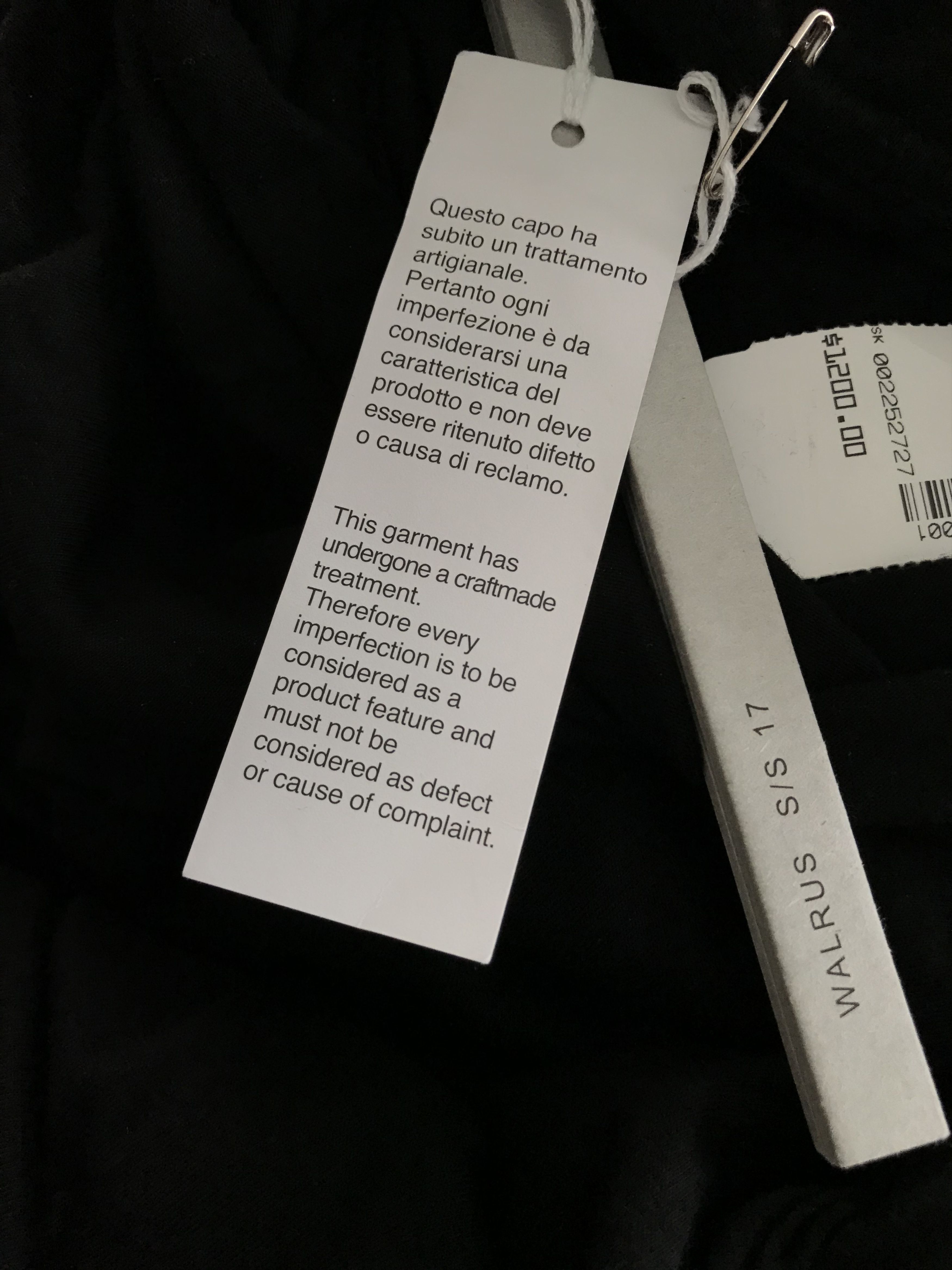 Slim Fit Walrus Draped Wrapped Simple France Shirt SS17