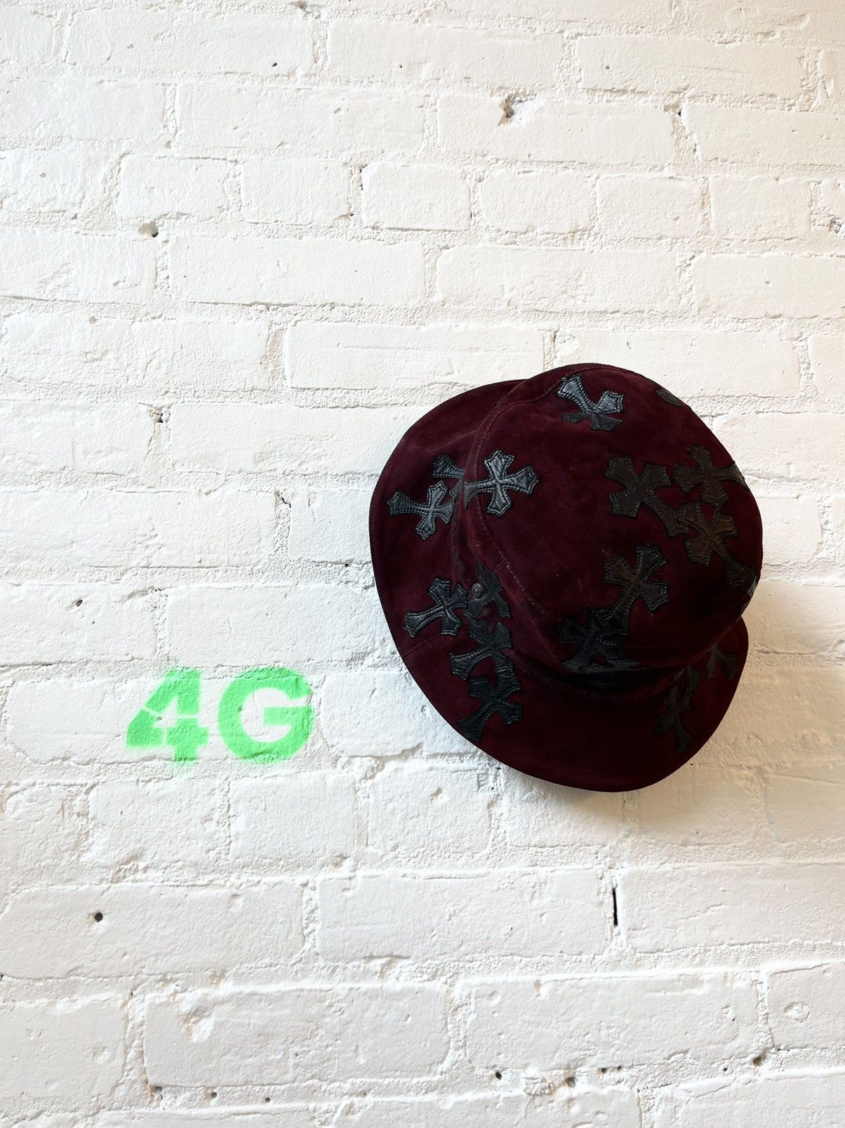 Chrome Hearts Chrome Hearts 1/1 SUEDE CROSS BUCKET HAT REVERSIBLE 4G Size ONE SIZE - 8 Thumbnail