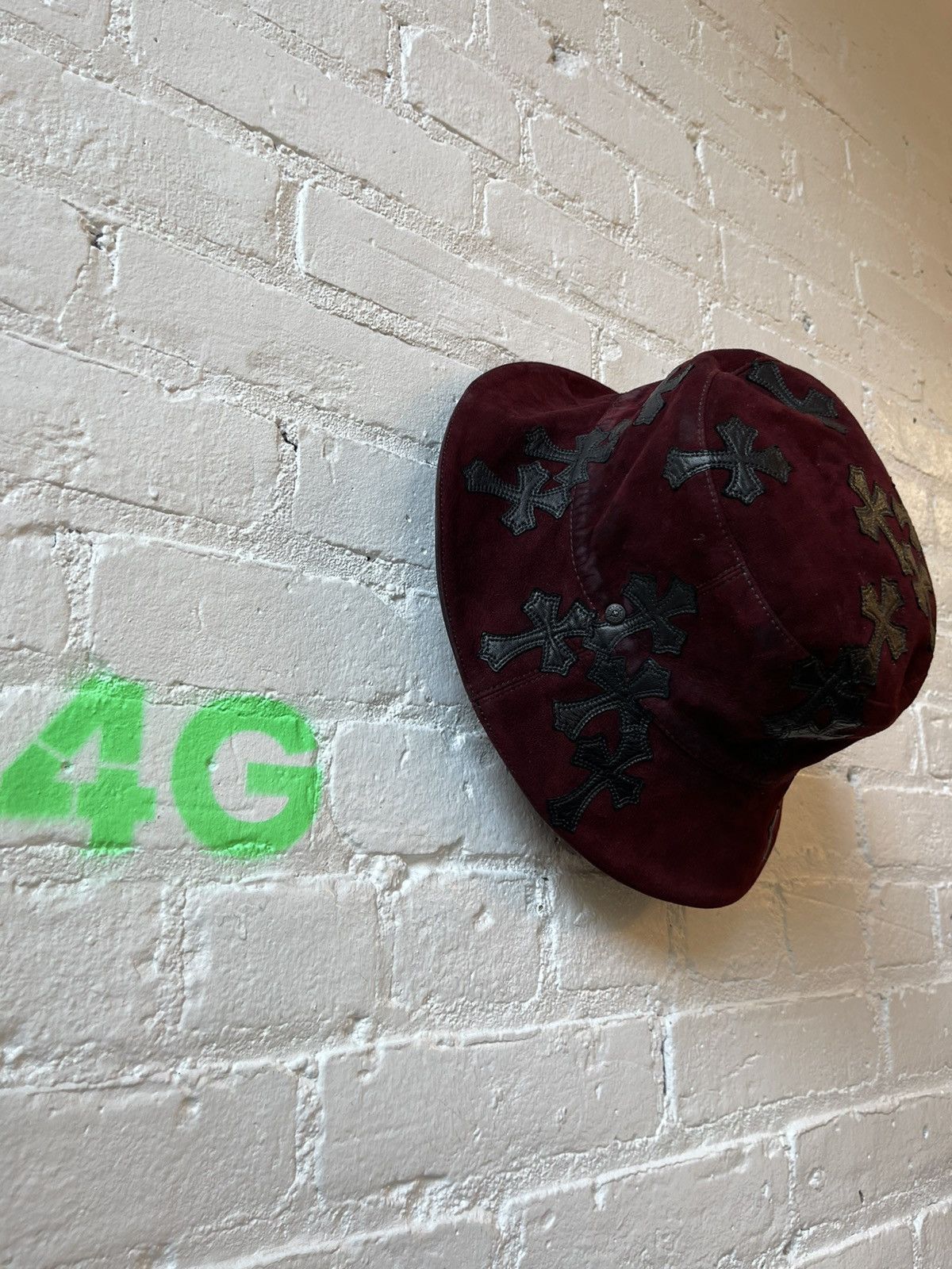 Chrome Hearts Chrome Hearts 1/1 SUEDE CROSS BUCKET HAT REVERSIBLE 4G Size ONE SIZE - 9 Thumbnail