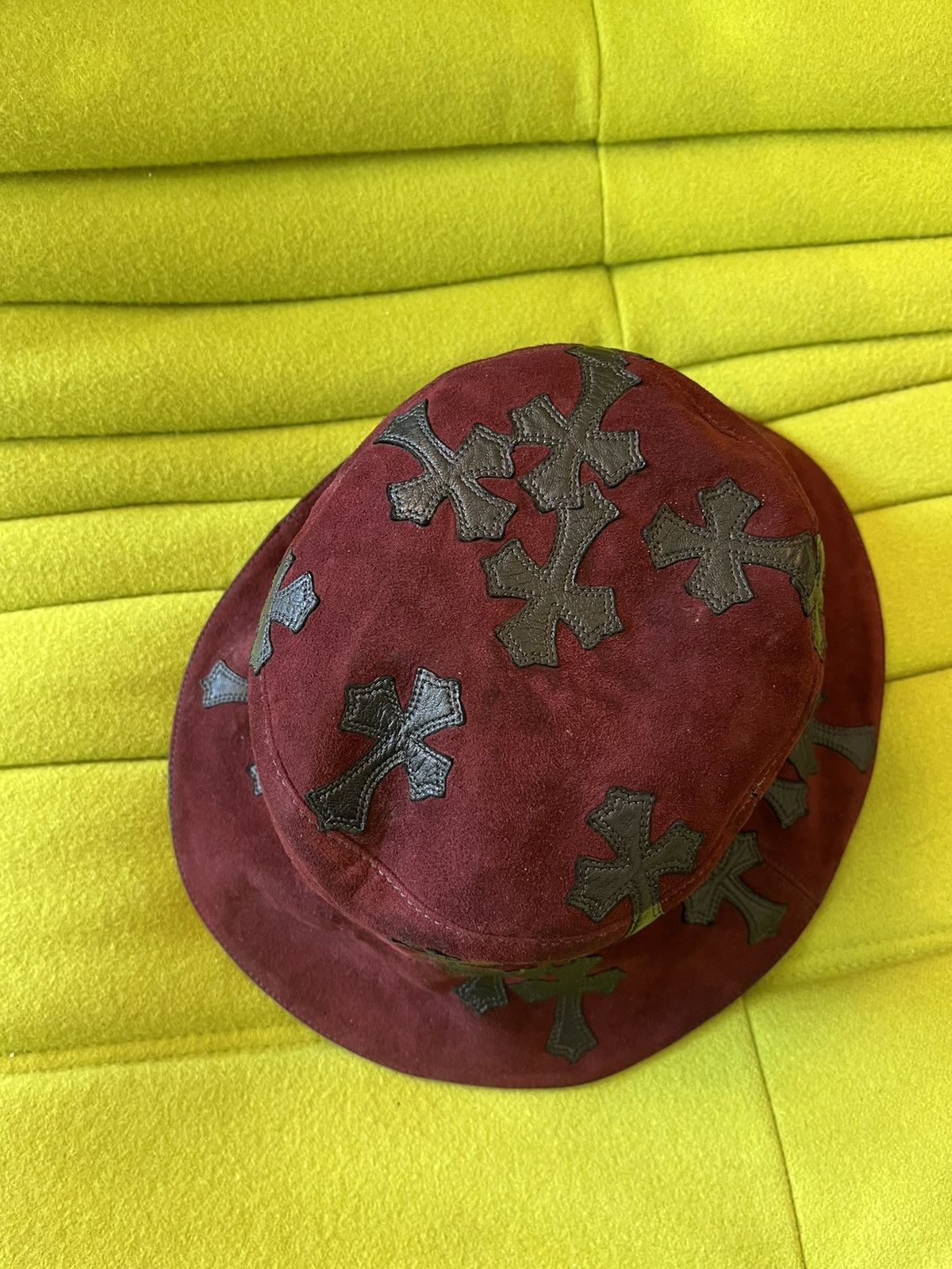 Chrome Hearts Chrome Hearts 1/1 SUEDE CROSS BUCKET HAT REVERSIBLE 4G Size ONE SIZE - 5 Thumbnail