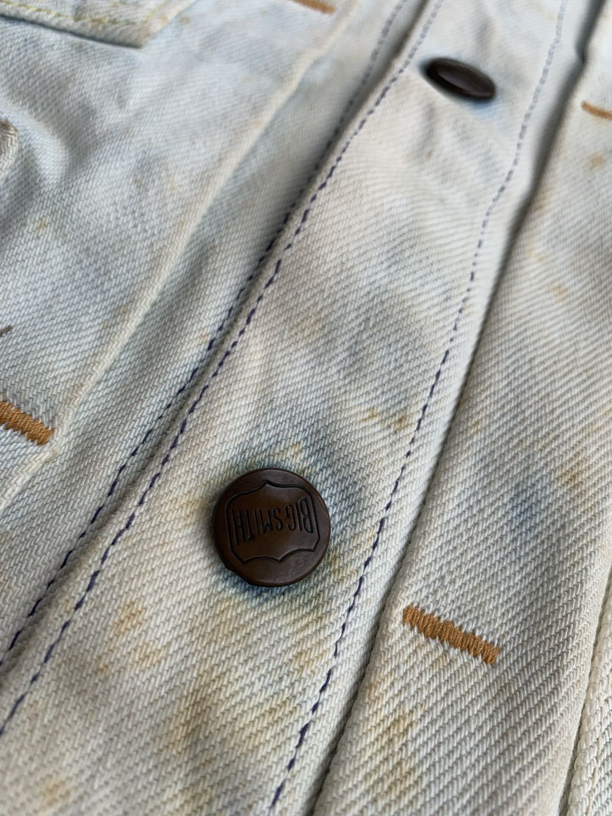 Vintage Vintage 80s Big Smith Union Made Thrashed Denim Jacket Size US S / EU 44-46 / 1 - 5 Thumbnail