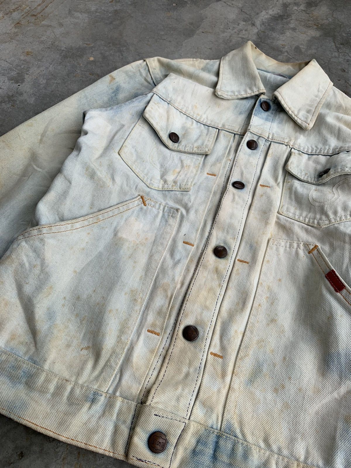 Vintage Vintage 80s Big Smith Union Made Thrashed Denim Jacket Size US S / EU 44-46 / 1 - 2 Thumbnail