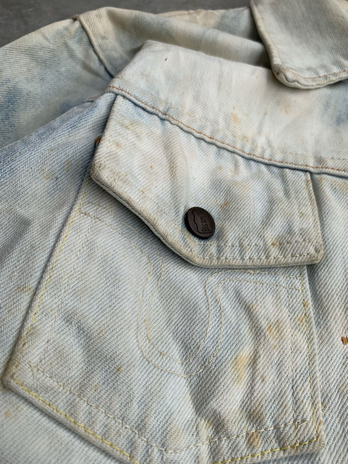Vintage Vintage 80s Big Smith Union Made Thrashed Denim Jacket Size US S / EU 44-46 / 1 - 4 Thumbnail