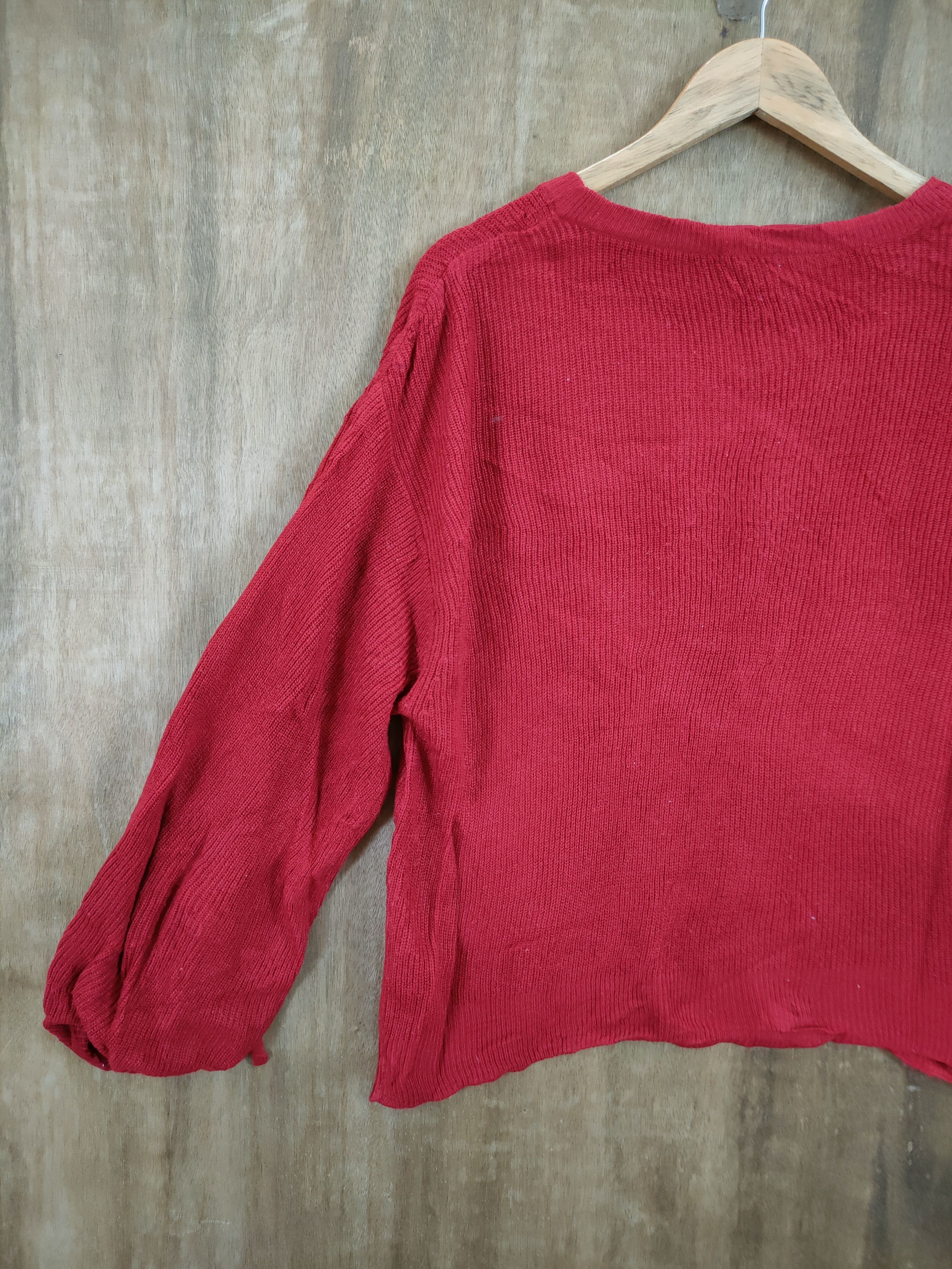 Japanese Brand D GU red ballon sleeve knitwear japan #46-946 Size US M / EU 48-50 / 2 - 8 Thumbnail