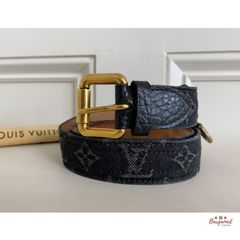 LOUIS VUITTON Sun Tulle jeans belt leather black for men #110 M6812Q