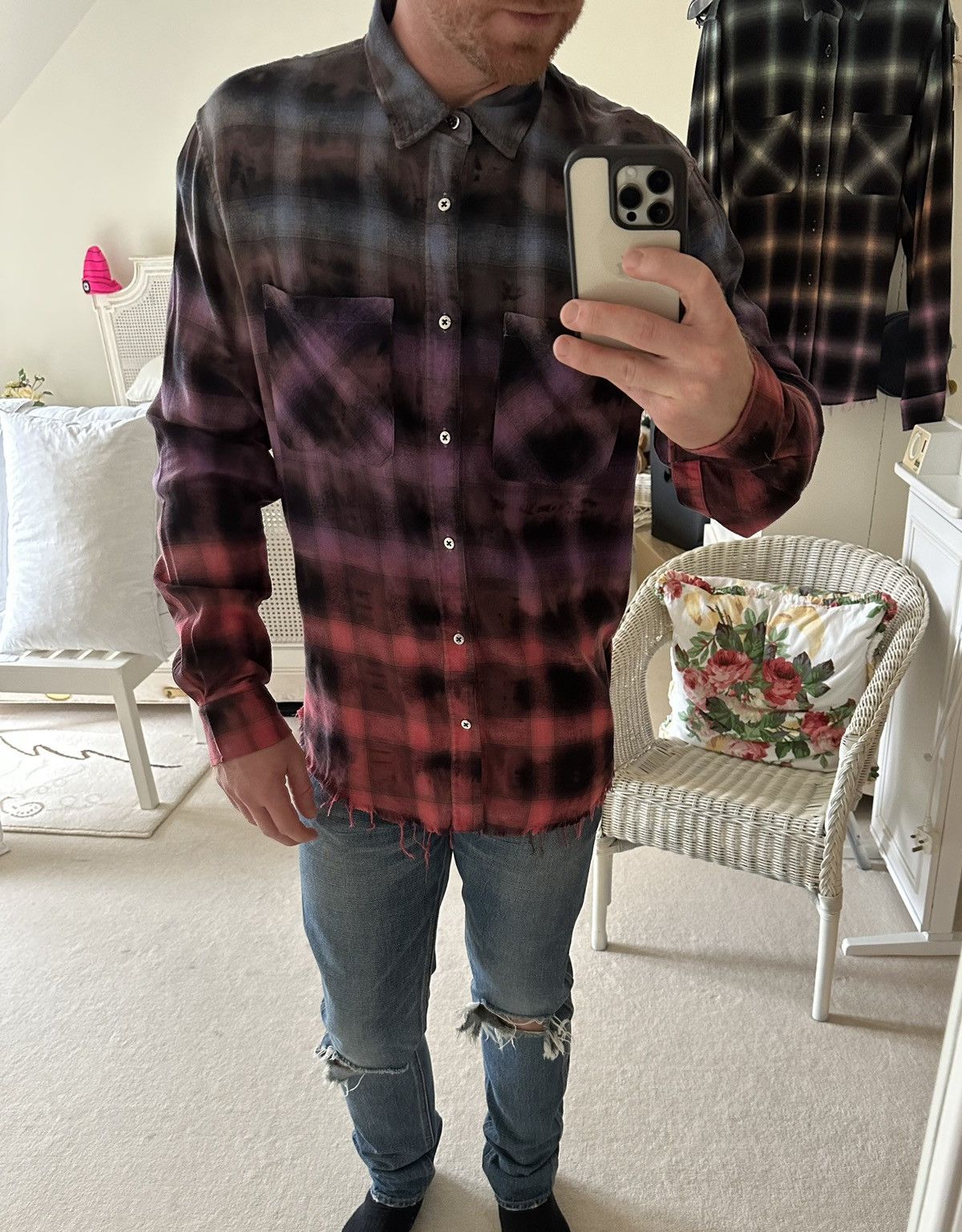 Amiri Amiri 😍 gradient flannel blue purple pink Size L Grail Size US L / EU 52-54 / 3 - 6 Thumbnail