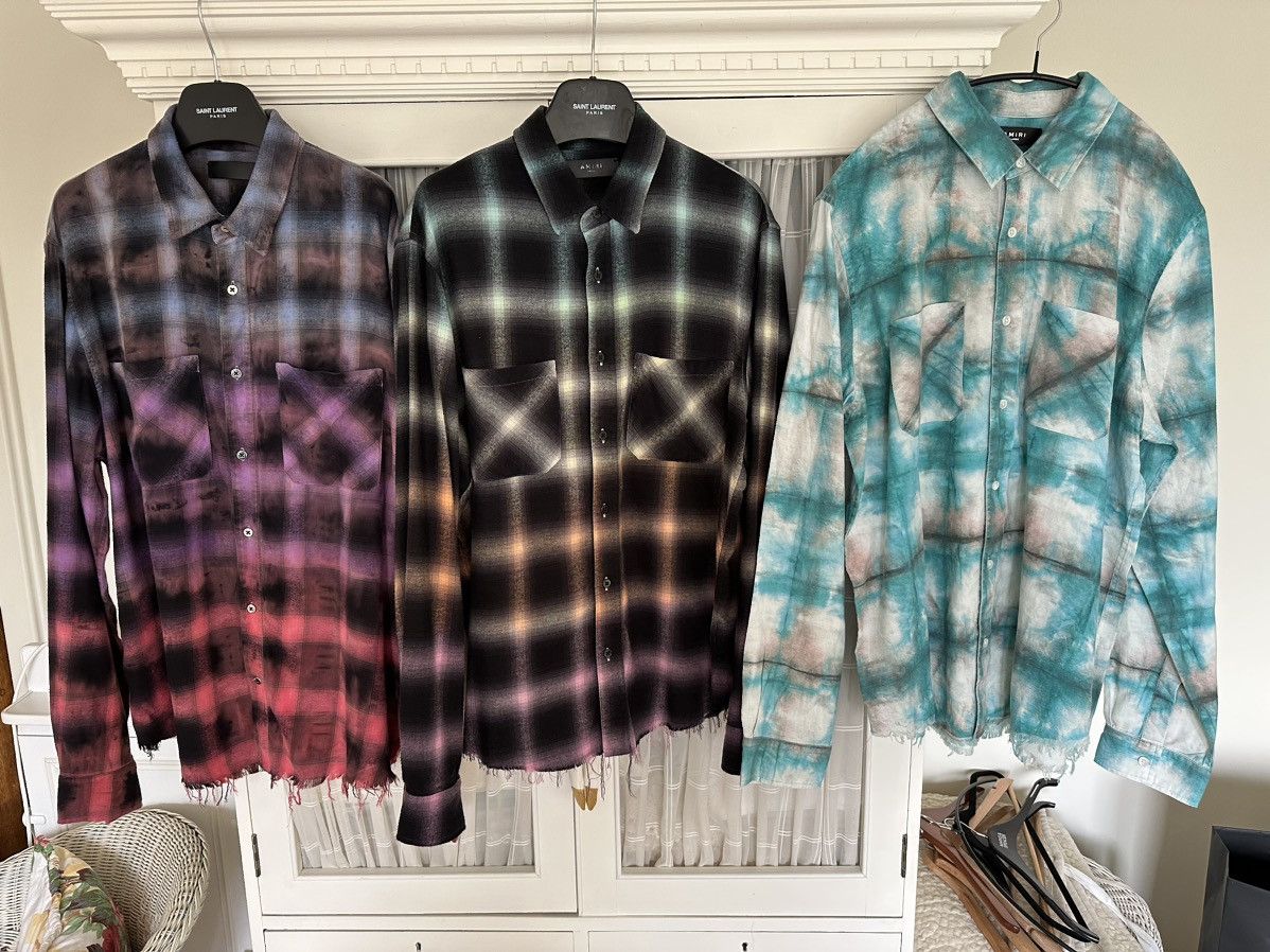 Amiri Amiri 😍 gradient flannel blue purple pink Size L Grail Size US L / EU 52-54 / 3 - 4 Thumbnail