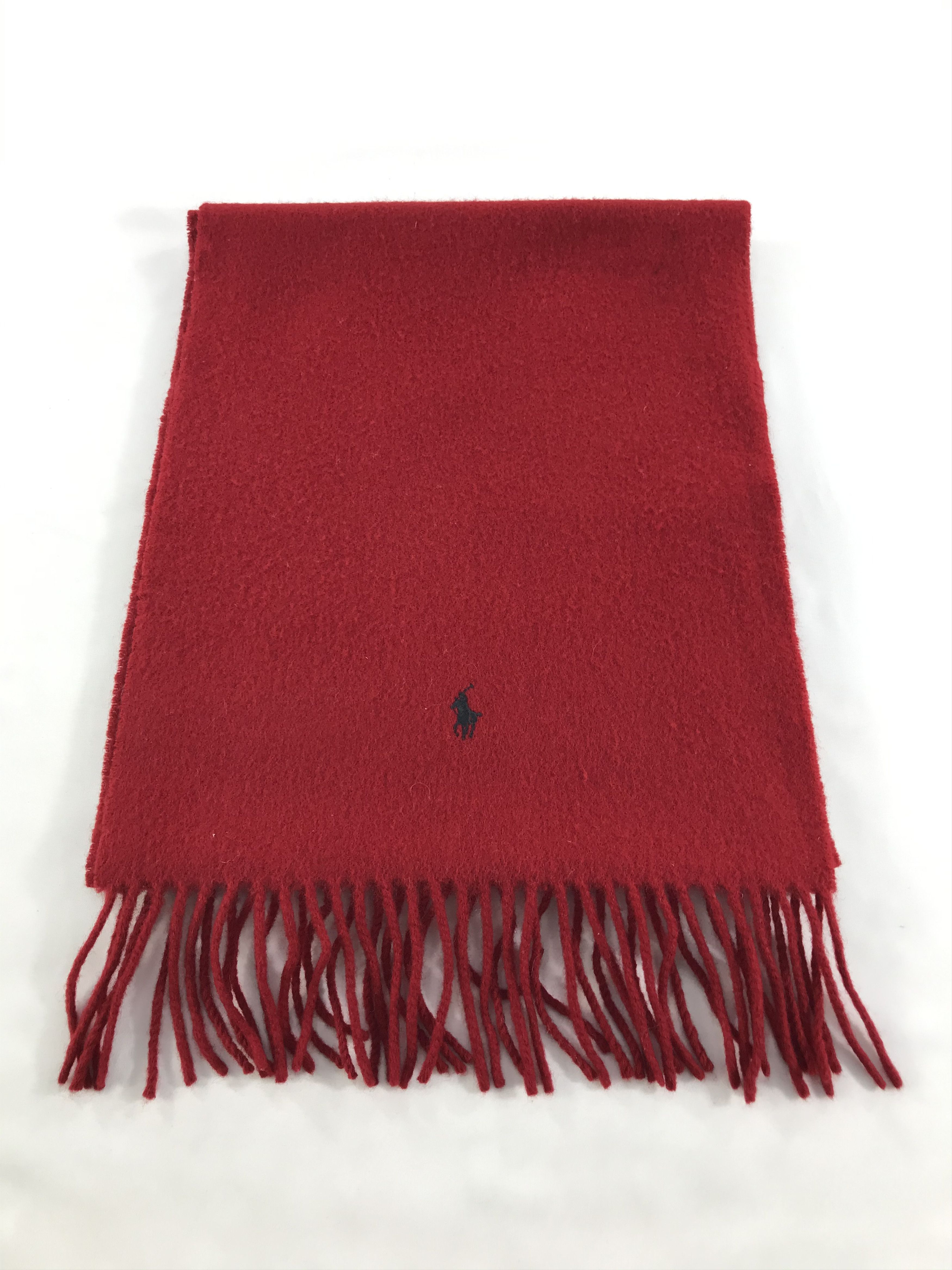 Polo Ralph Lauren Polo Ralph Lauren Red Wool Scarf Muffler V119 Size ONE SIZE - 2 Thumbnail