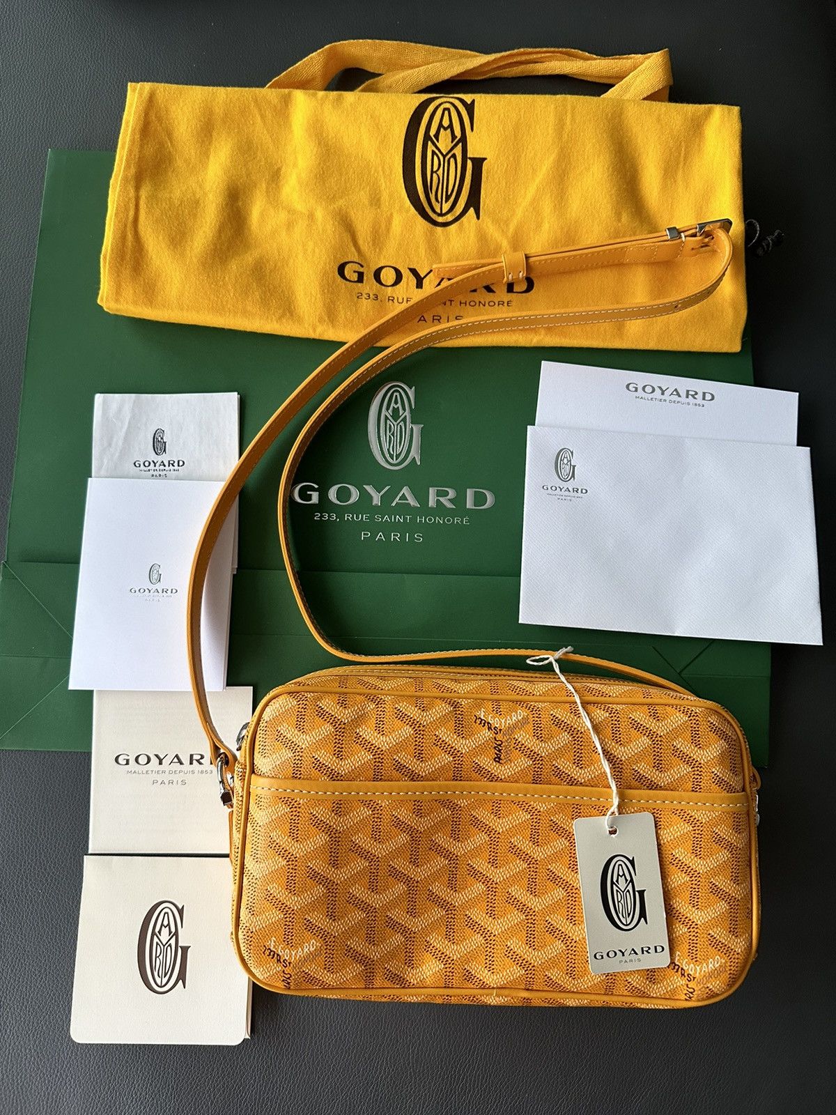 image of Limited Super Cap Vert Goyard Camera Bag in Yellow, Men's
