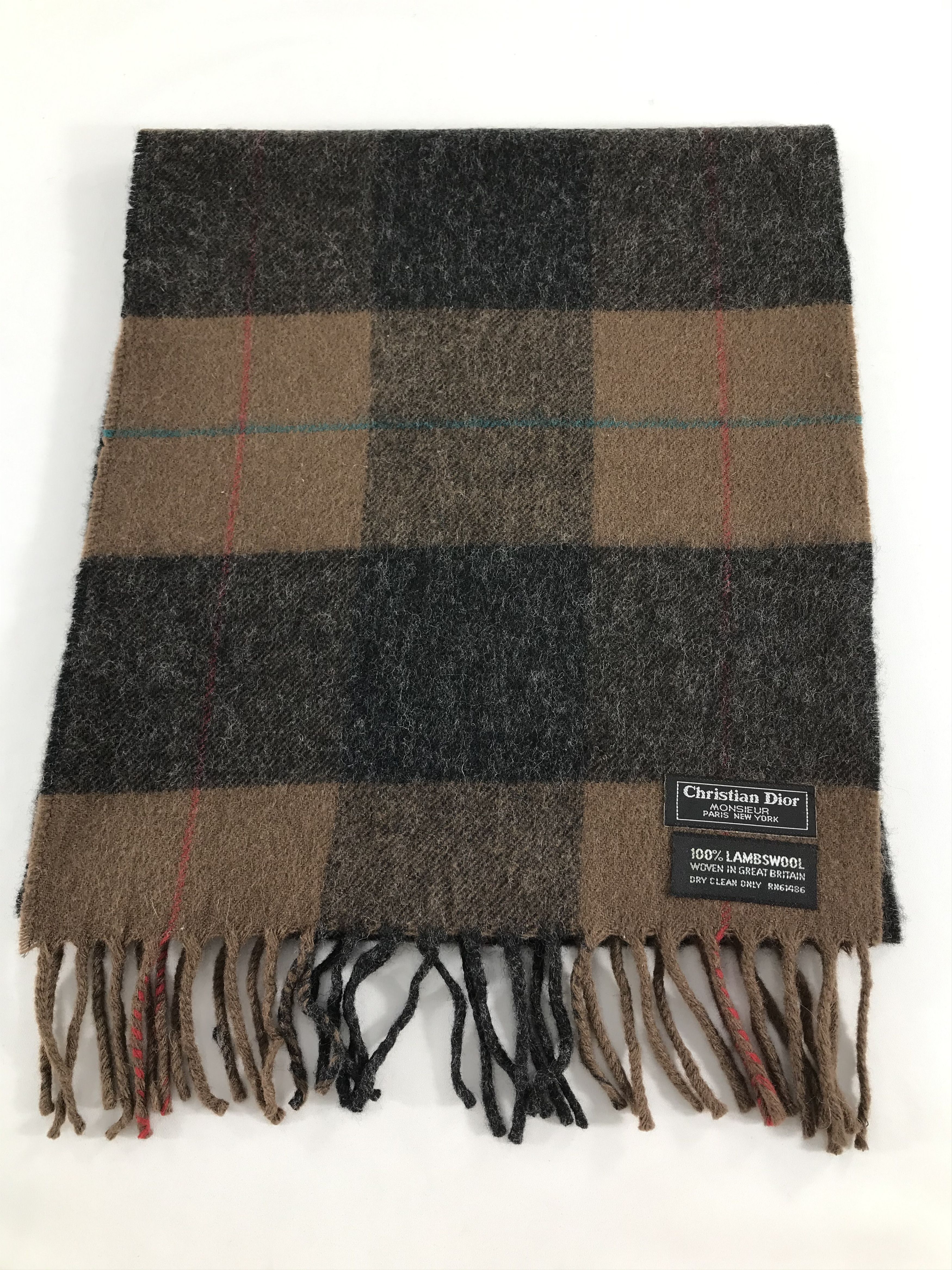 Christian Dior Monsieur Christian Dior Wool Scarf Muffler V395 Size ONE SIZE - 2 Thumbnail