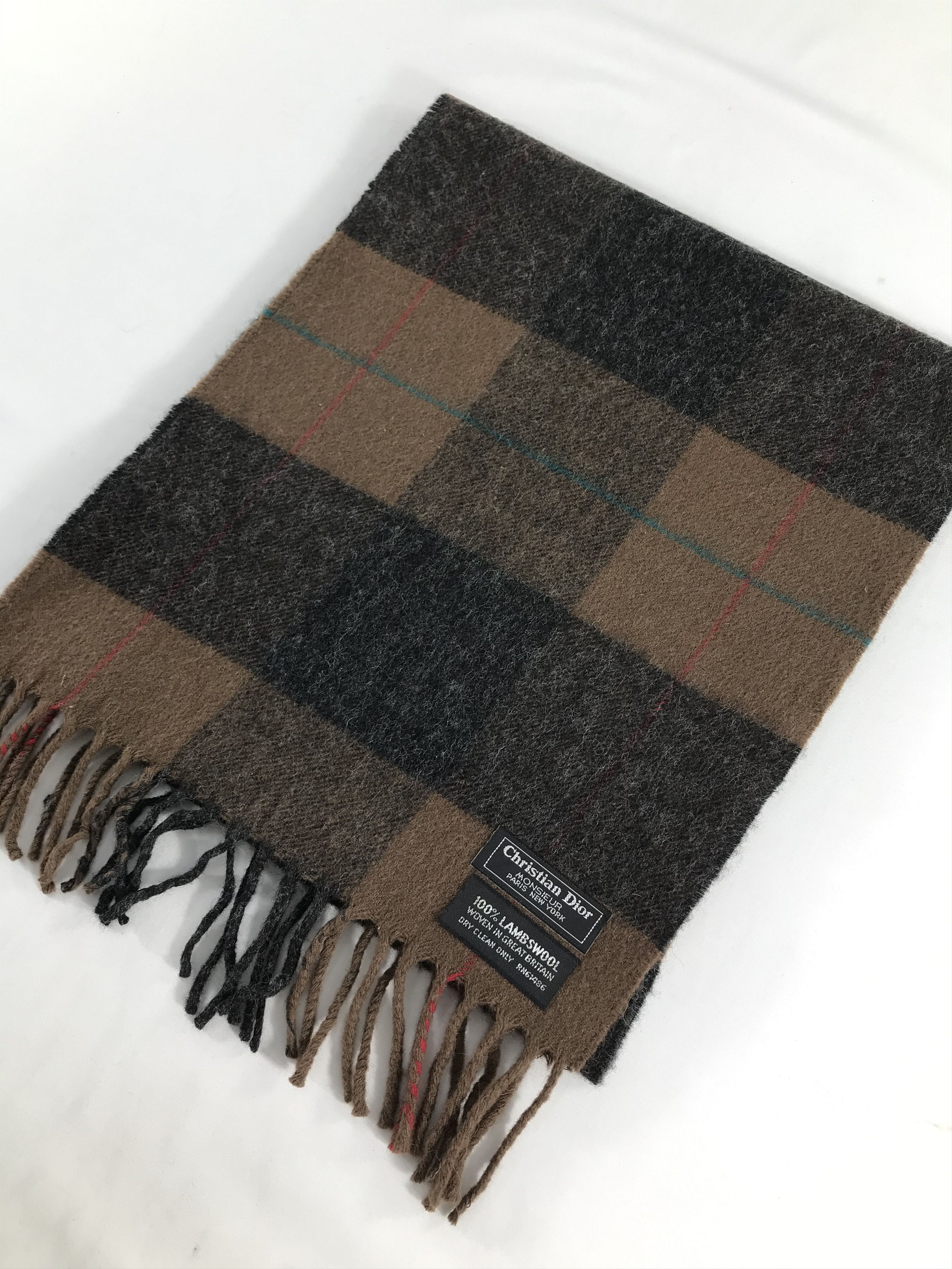 Christian Dior Monsieur Christian Dior Wool Scarf Muffler V395 Size ONE SIZE - 3 Thumbnail