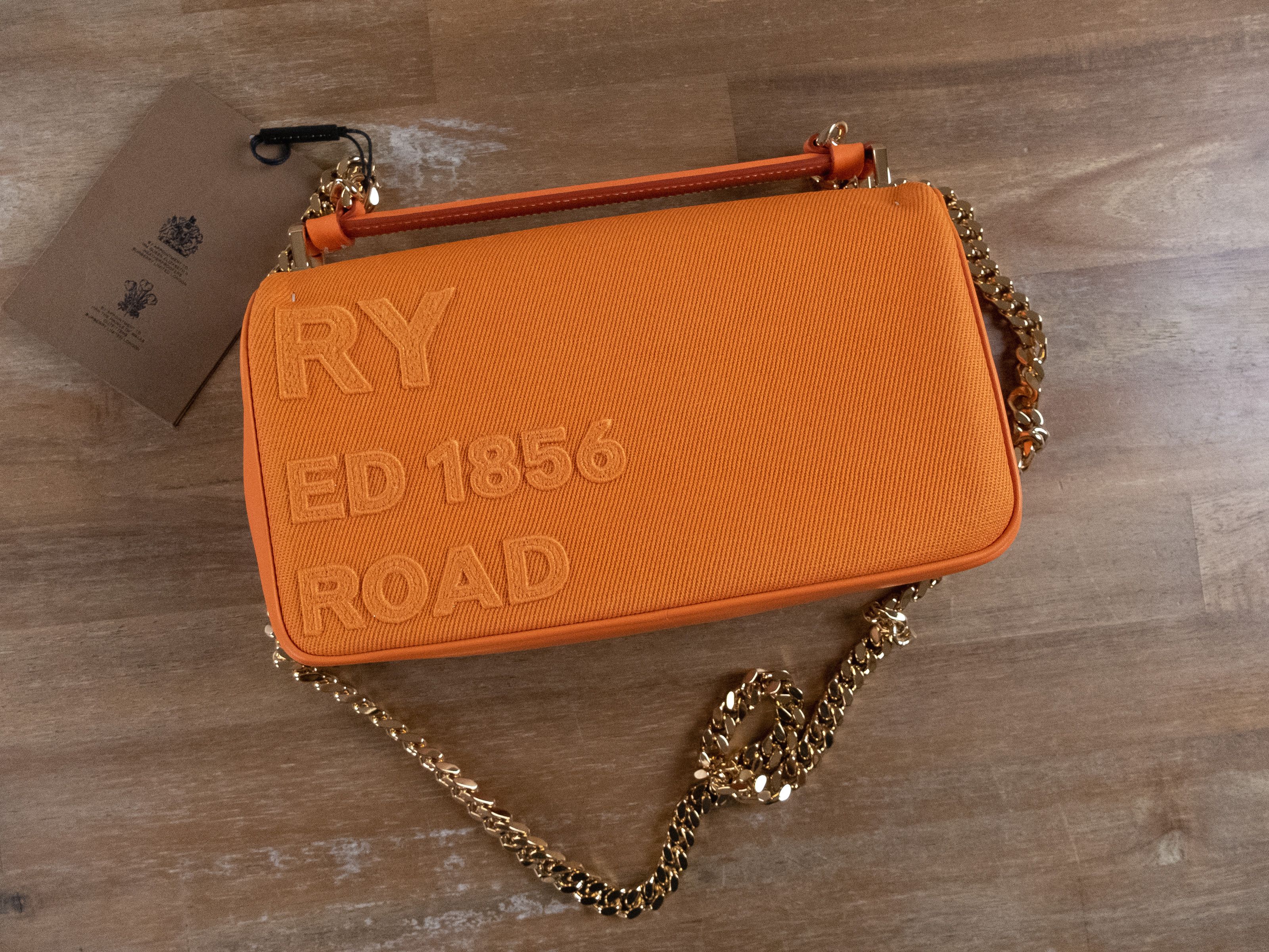 Burberry BURBERRY Lola Horseferry orange canvas chain shoulder bag Size ONE SIZE - 7 Thumbnail