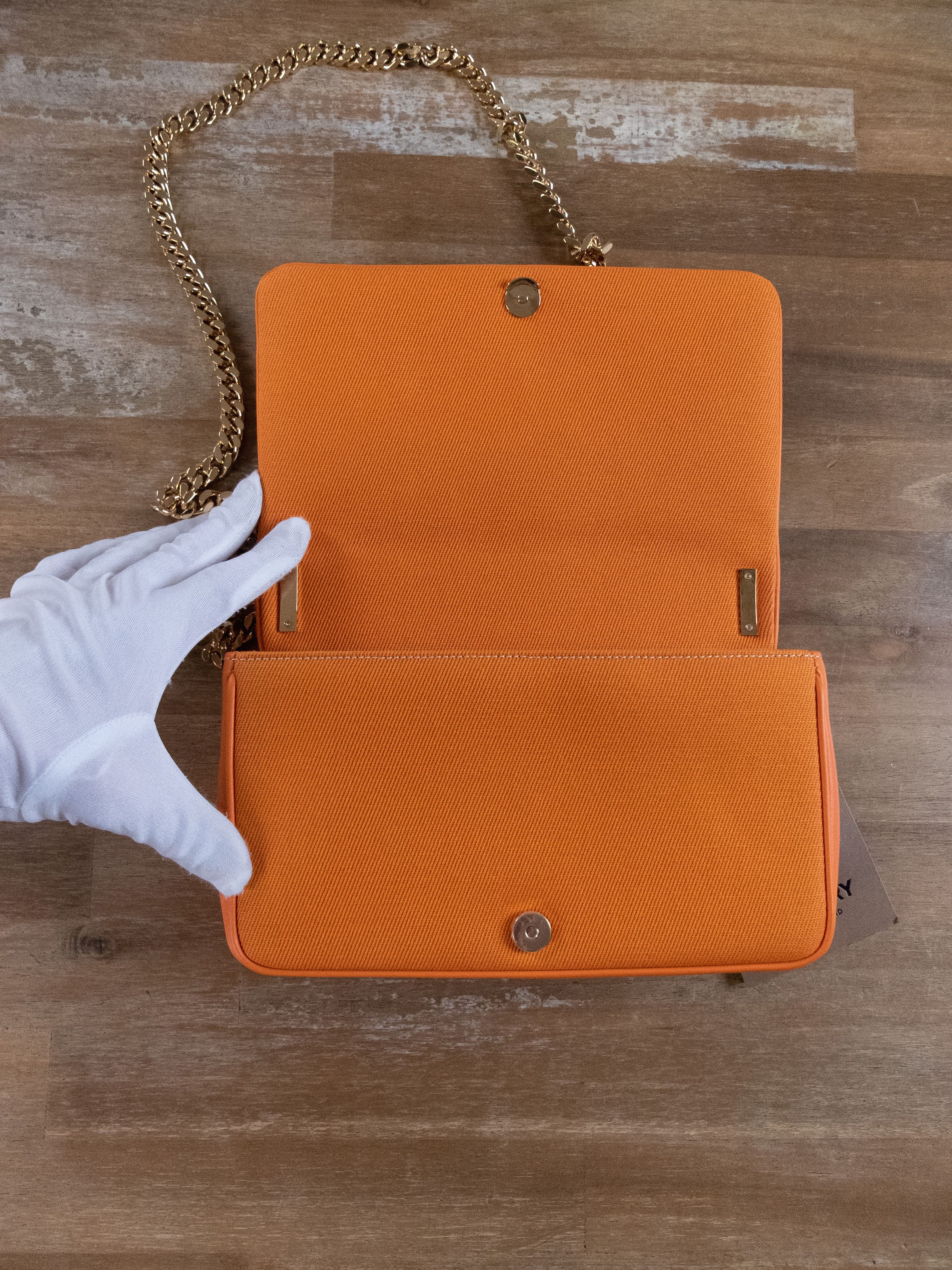 Burberry BURBERRY Lola Horseferry orange canvas chain shoulder bag Size ONE SIZE - 10 Thumbnail