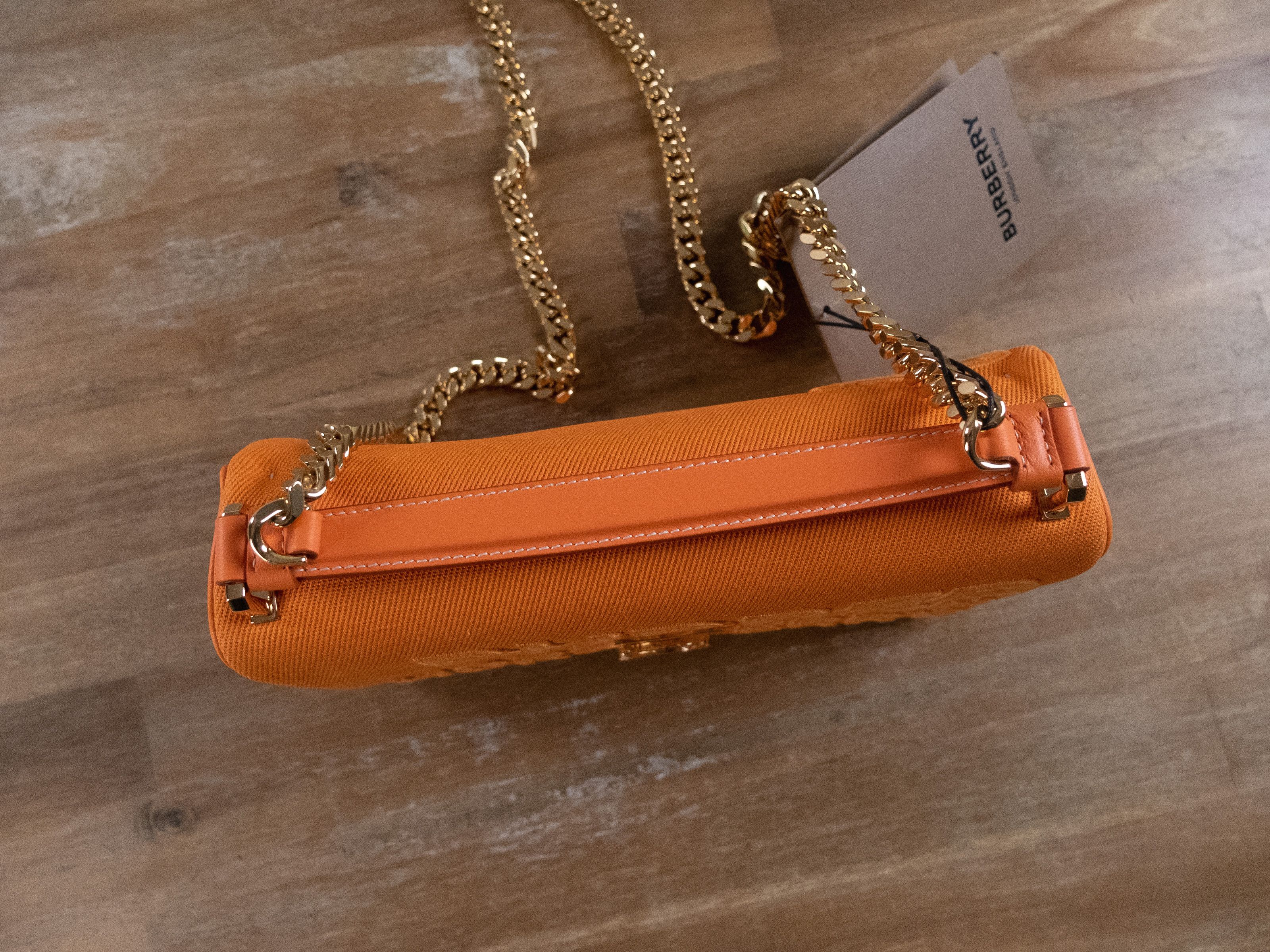 Burberry BURBERRY Lola Horseferry orange canvas chain shoulder bag Size ONE SIZE - 6 Thumbnail