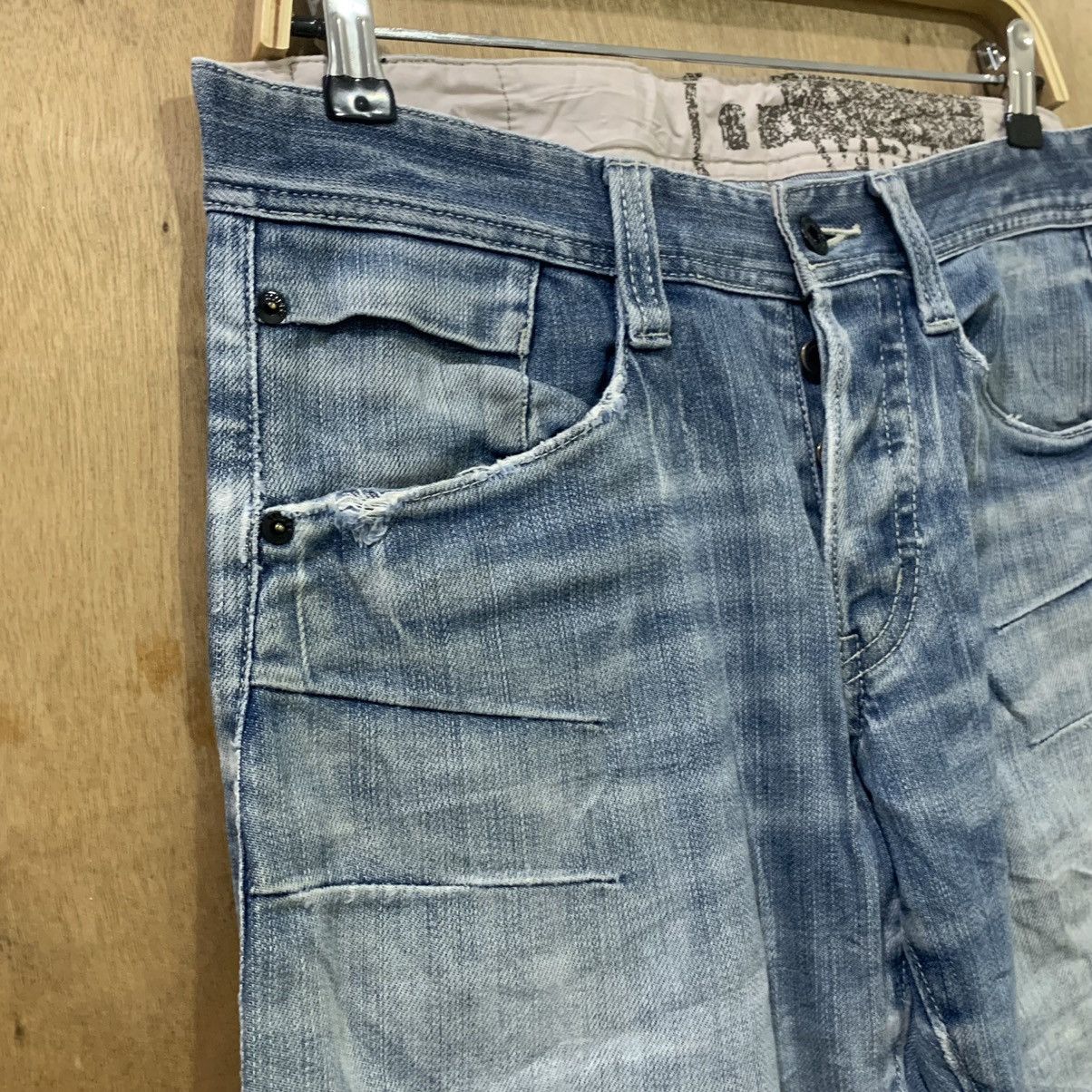 Avirex AVIREX USA Airforce Patchwork Boro Double Knee Denim Jeans Size US 31 - 7 Thumbnail