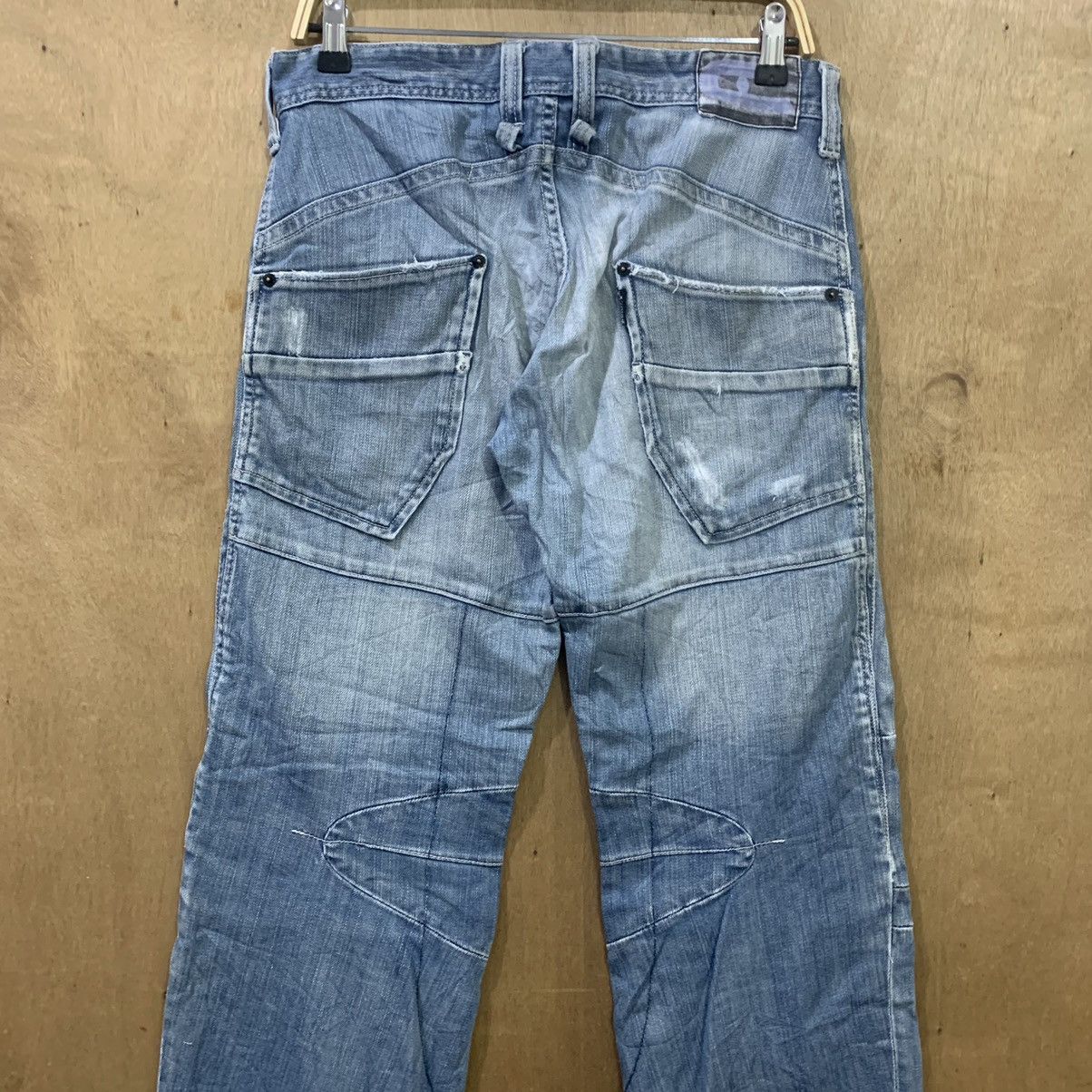 Avirex AVIREX USA Airforce Patchwork Boro Double Knee Denim Jeans Size US 31 - 12 Thumbnail