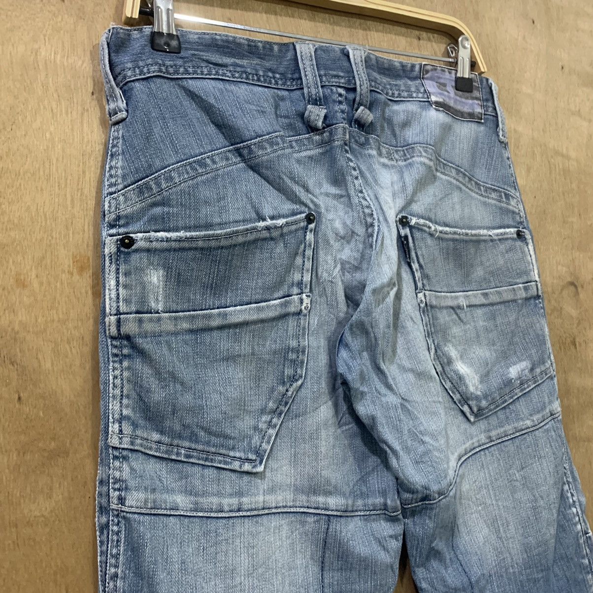 Avirex AVIREX USA Airforce Patchwork Boro Double Knee Denim Jeans Size US 31 - 14 Thumbnail