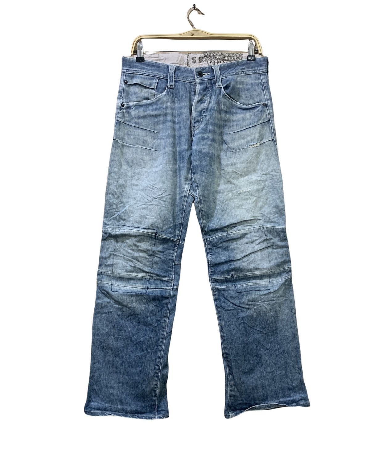 Avirex AVIREX USA Airforce Patchwork Boro Double Knee Denim Jeans Size US 31 - 1 Thumbnail