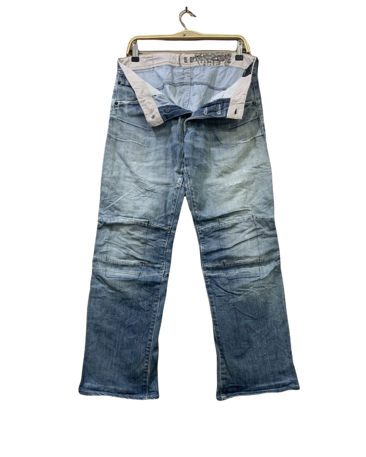 Avirex AVIREX USA Airforce Patchwork Boro Double Knee Denim Jeans Size US 31 - 3 Thumbnail
