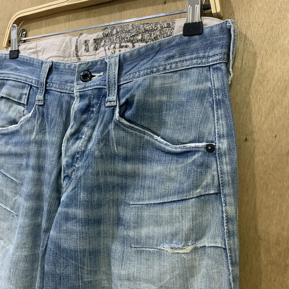 Avirex AVIREX USA Airforce Patchwork Boro Double Knee Denim Jeans Size US 31 - 8 Thumbnail