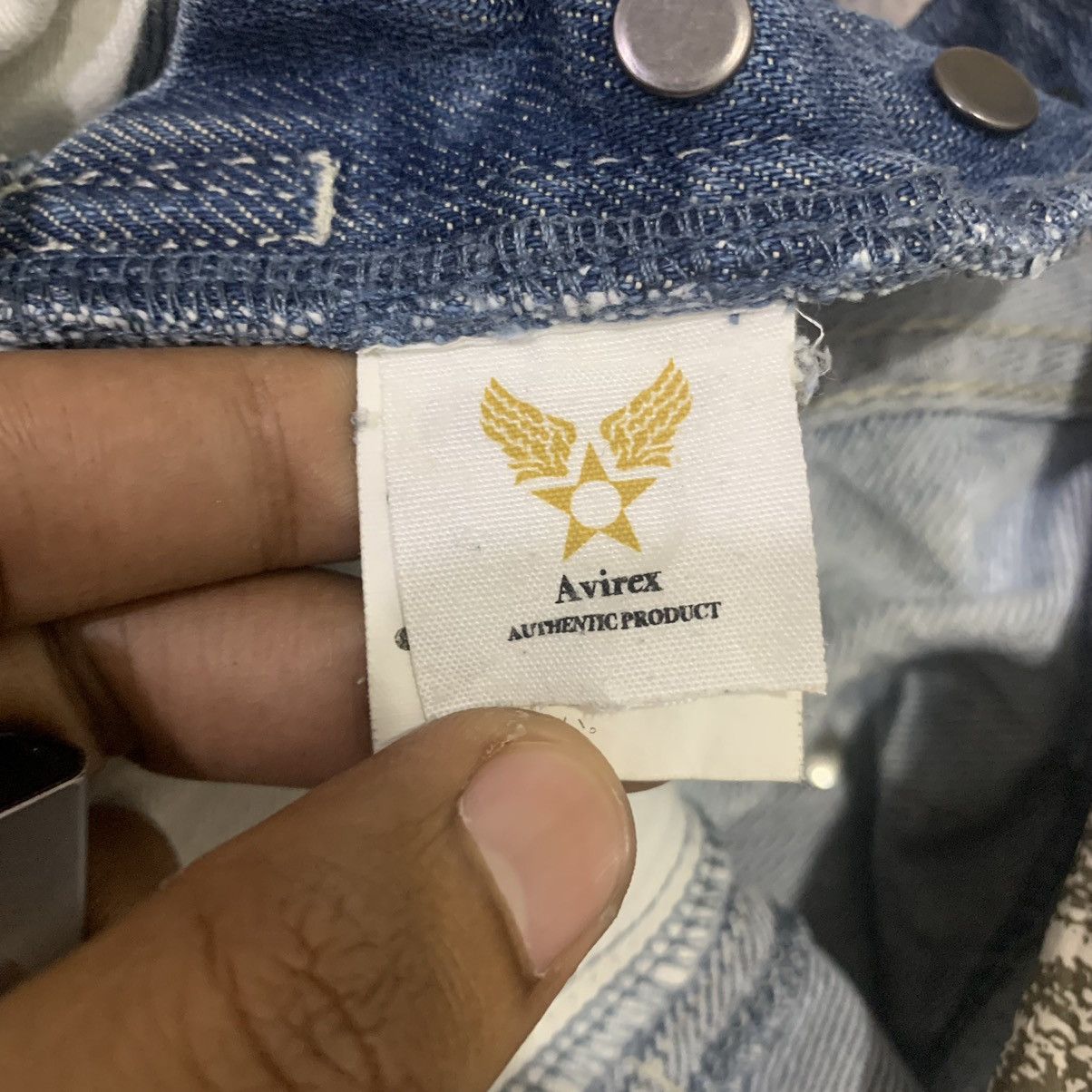 Avirex AVIREX USA Airforce Patchwork Boro Double Knee Denim Jeans Size US 31 - 24 Thumbnail