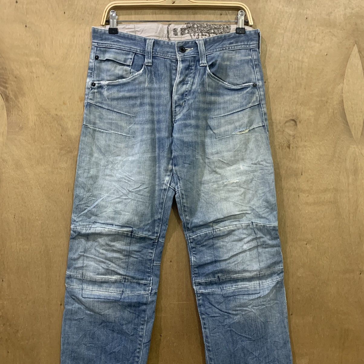 Avirex AVIREX USA Airforce Patchwork Boro Double Knee Denim Jeans Size US 31 - 4 Thumbnail