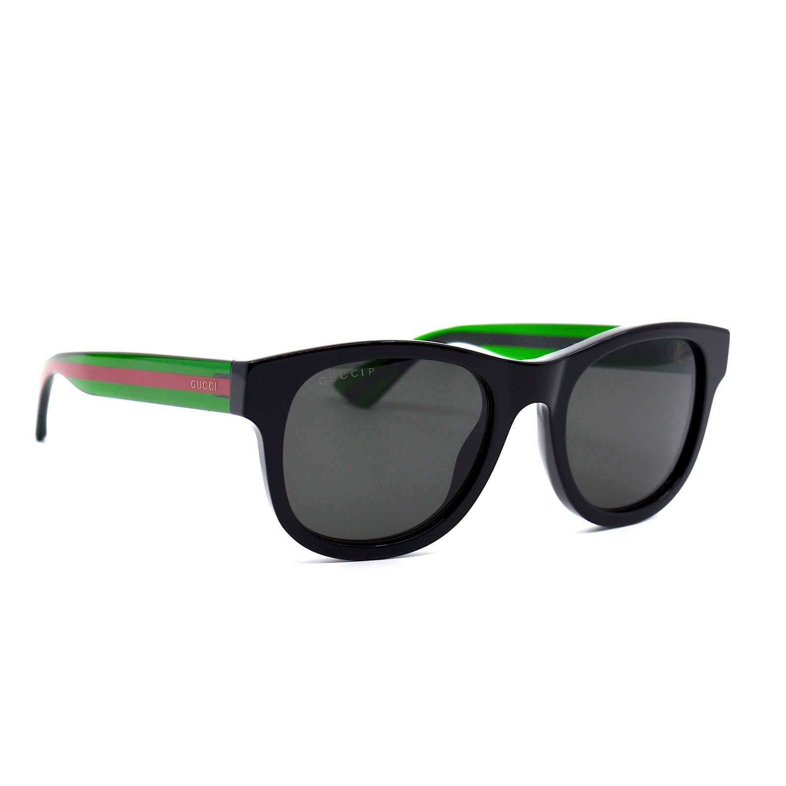 GUCCI GG0003SN 006 BLACK GREEN GREY POLARIZED SUNGLASSES