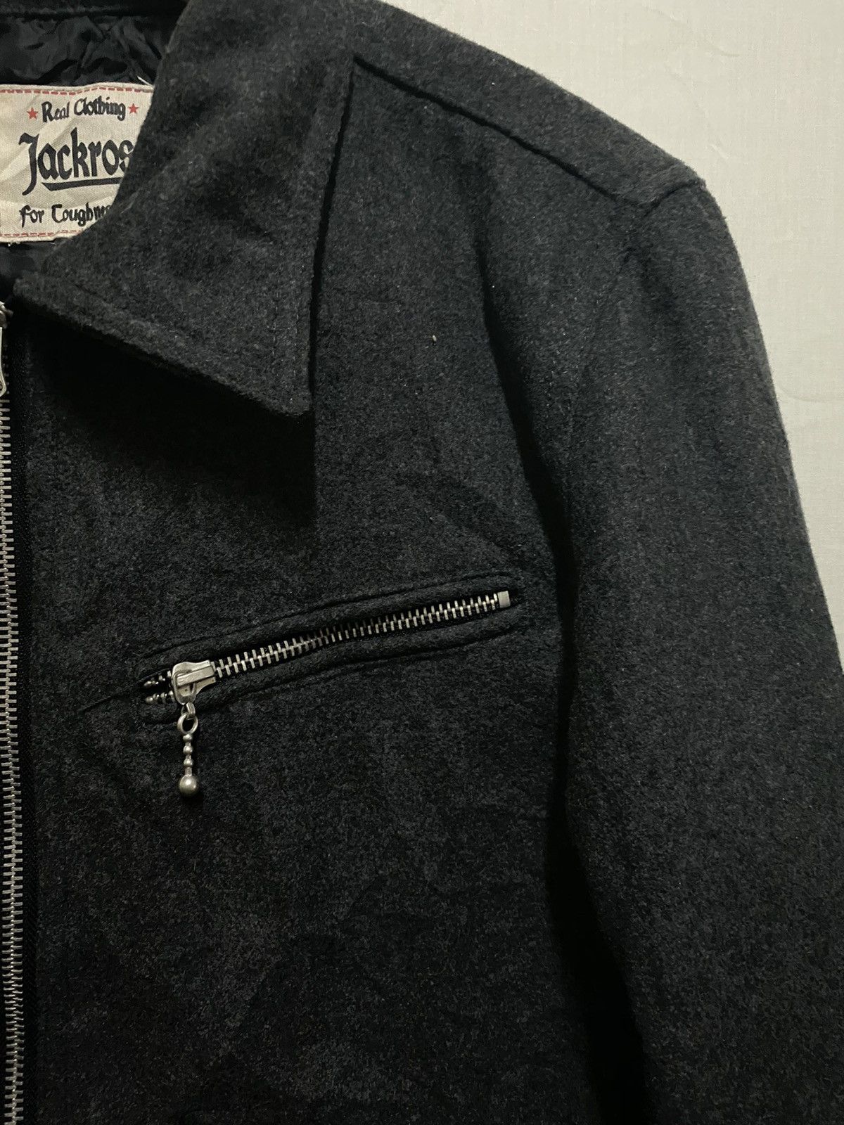 Japanese Brand Jack Rose Biker Jacker Zipper Wool Size US L / EU 52-54 / 3 - 3 Thumbnail