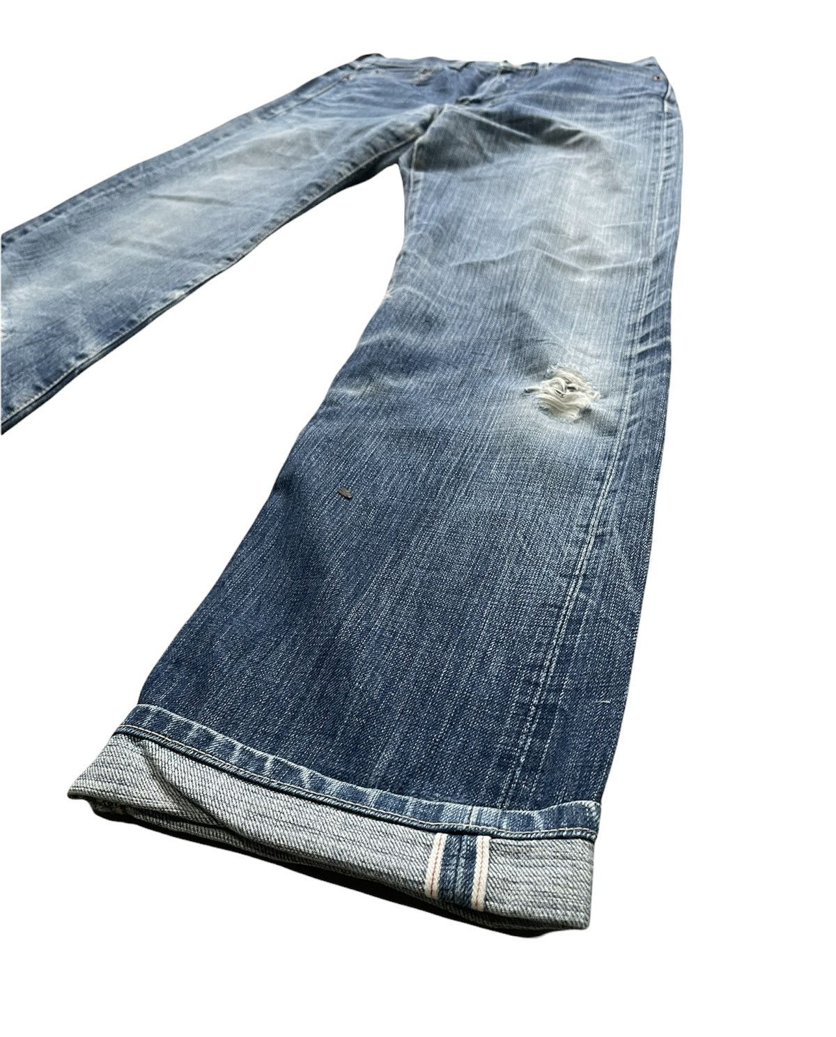 Japanese Brand Domingo Vintage Selvedge Aging Faded Distressed Denim Size US 27 - 2 Thumbnail