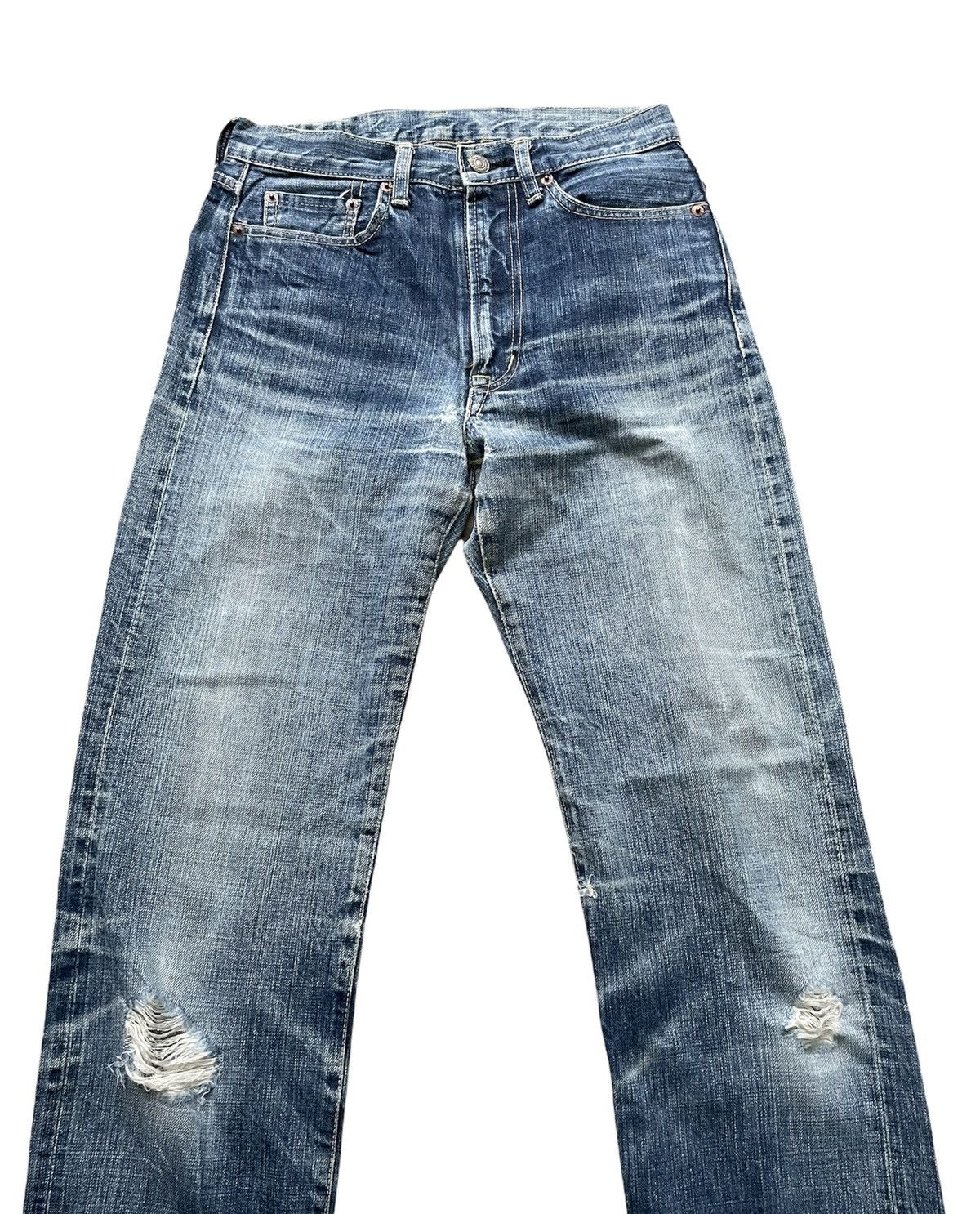 Japanese Brand Domingo Vintage Selvedge Aging Faded Distressed Denim Size US 27 - 3 Thumbnail
