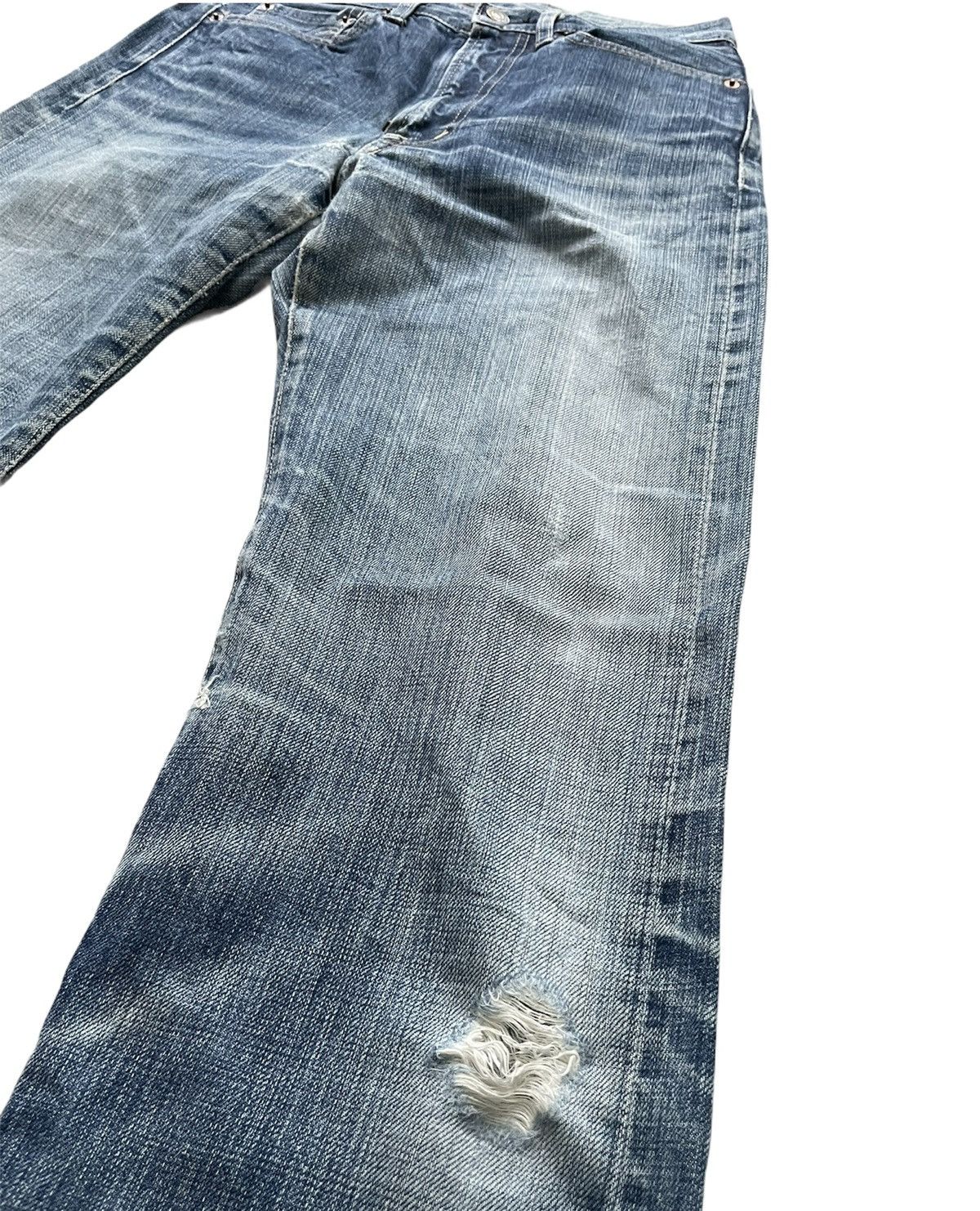 Japanese Brand Domingo Vintage Selvedge Aging Faded Distressed Denim Size US 27 - 4 Thumbnail