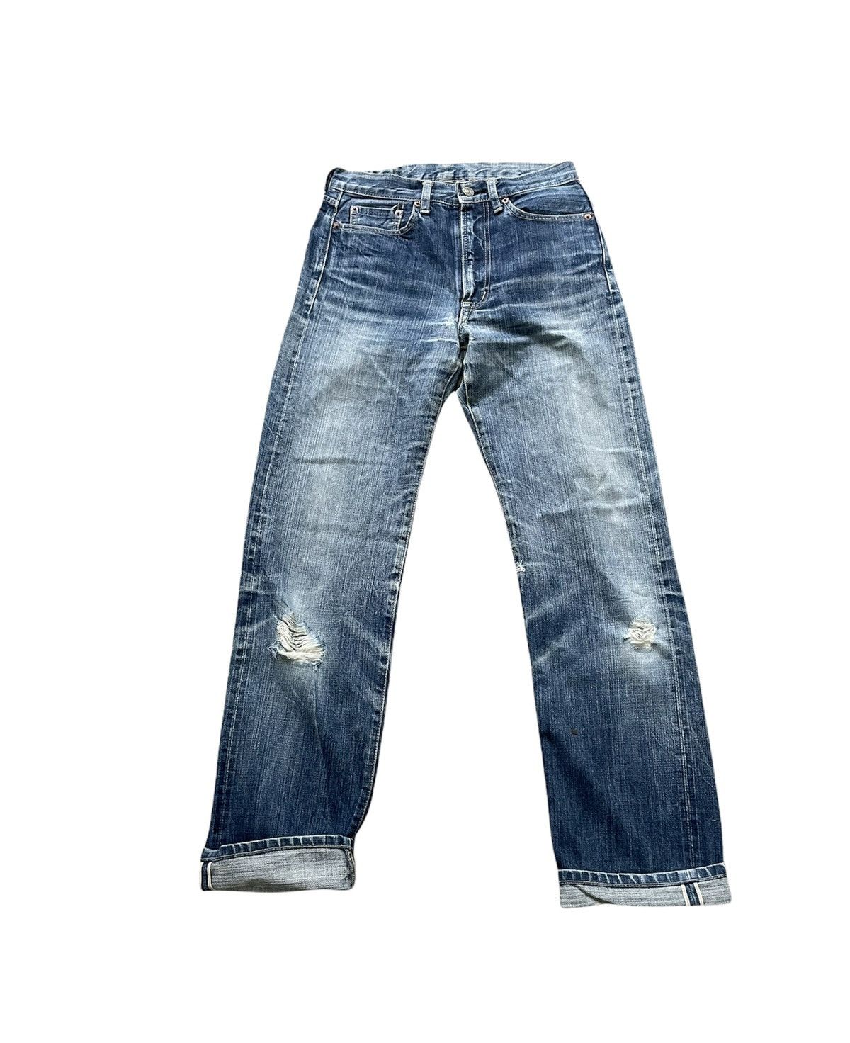 Japanese Brand Domingo Vintage Selvedge Aging Faded Distressed Denim Size US 27 - 1 Thumbnail