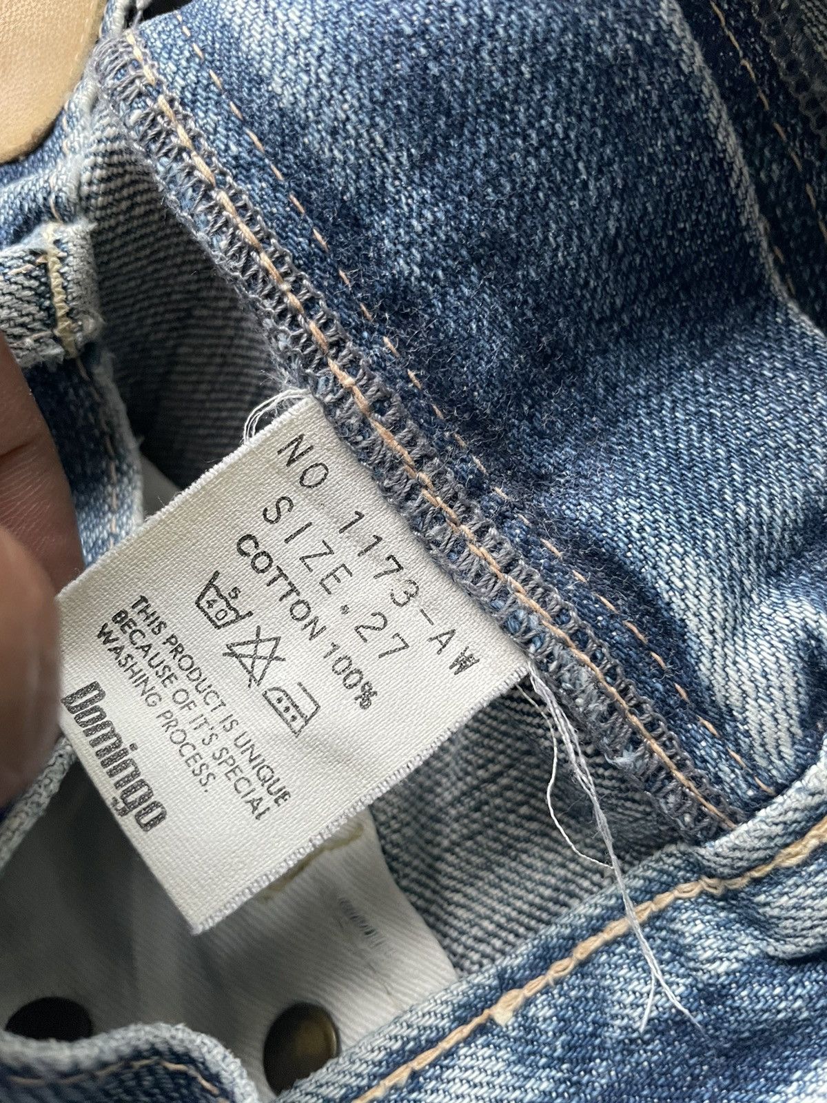 Japanese Brand Domingo Vintage Selvedge Aging Faded Distressed Denim Size US 27 - 17 Thumbnail