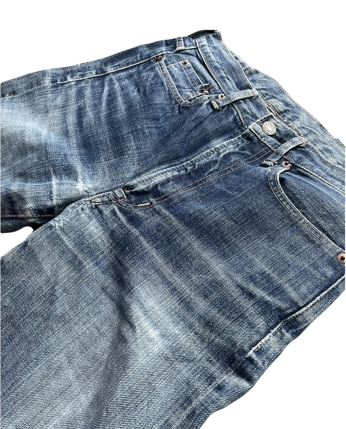Japanese Brand Domingo Vintage Selvedge Aging Faded Distressed Denim Size US 27 - 7 Thumbnail