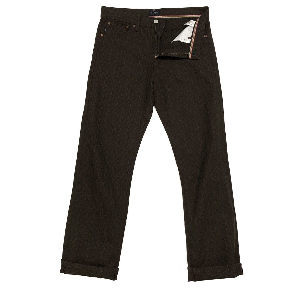Paul Smith 🔥Paul Smith Black Stripe Denim Penstripe Jeans Size US 31 - 14 Thumbnail