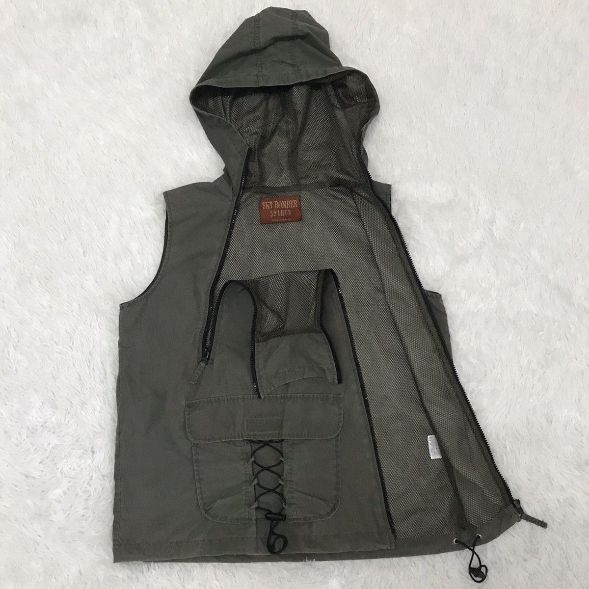 Japanese Brand Sky Bomber 391B08 Sleeveless Jacket/Vest Hoodie Size US L / EU 52-54 / 3 - 1 Thumbnail