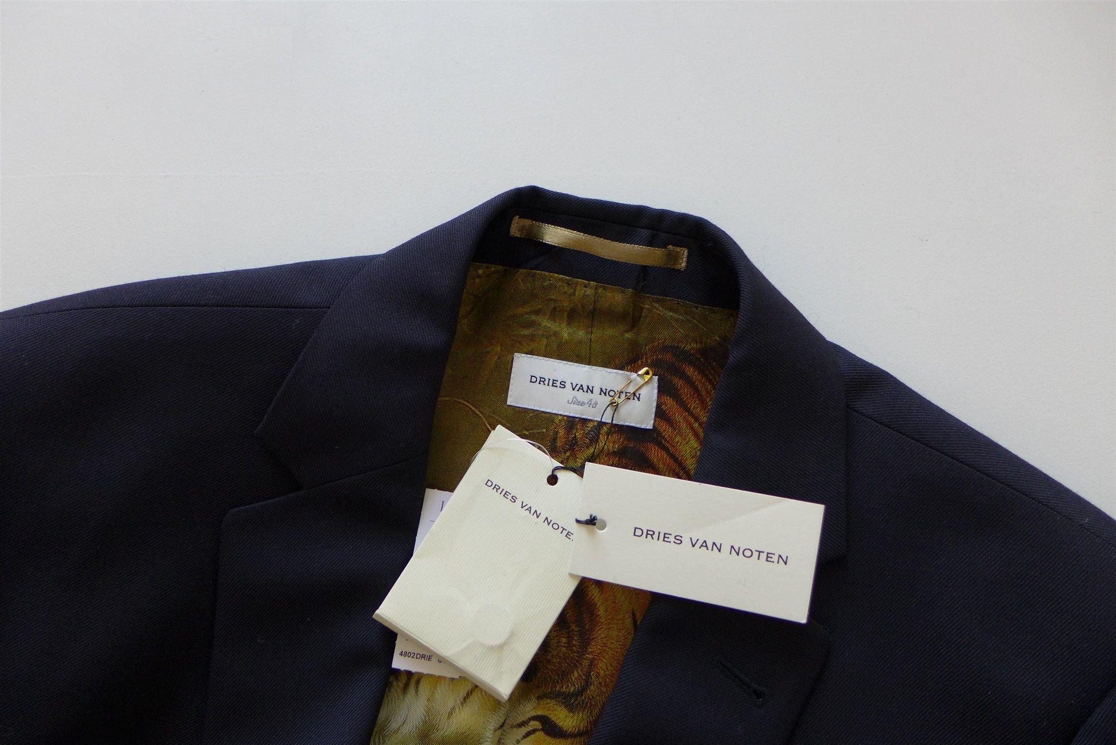 Dries Van Noten Dries FW20 Blaine Jacket - Navy w/ Tiger Print Lining Size US S / EU 44-46 / 1 - 10 Thumbnail