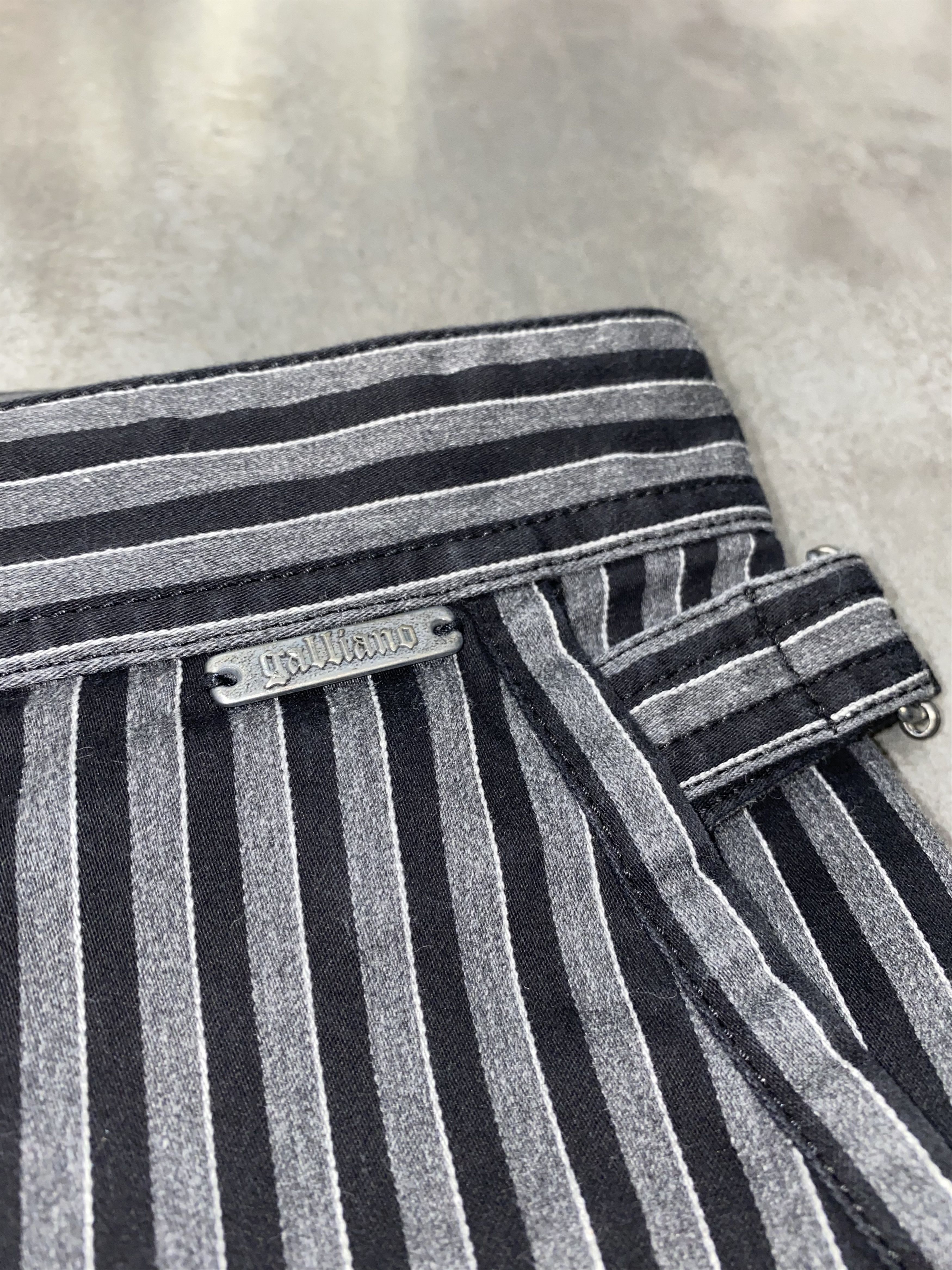 John Galliano Galliano Striped Black/White Cargo Zipped Pants Size US 32 / EU 48 - 17 Thumbnail