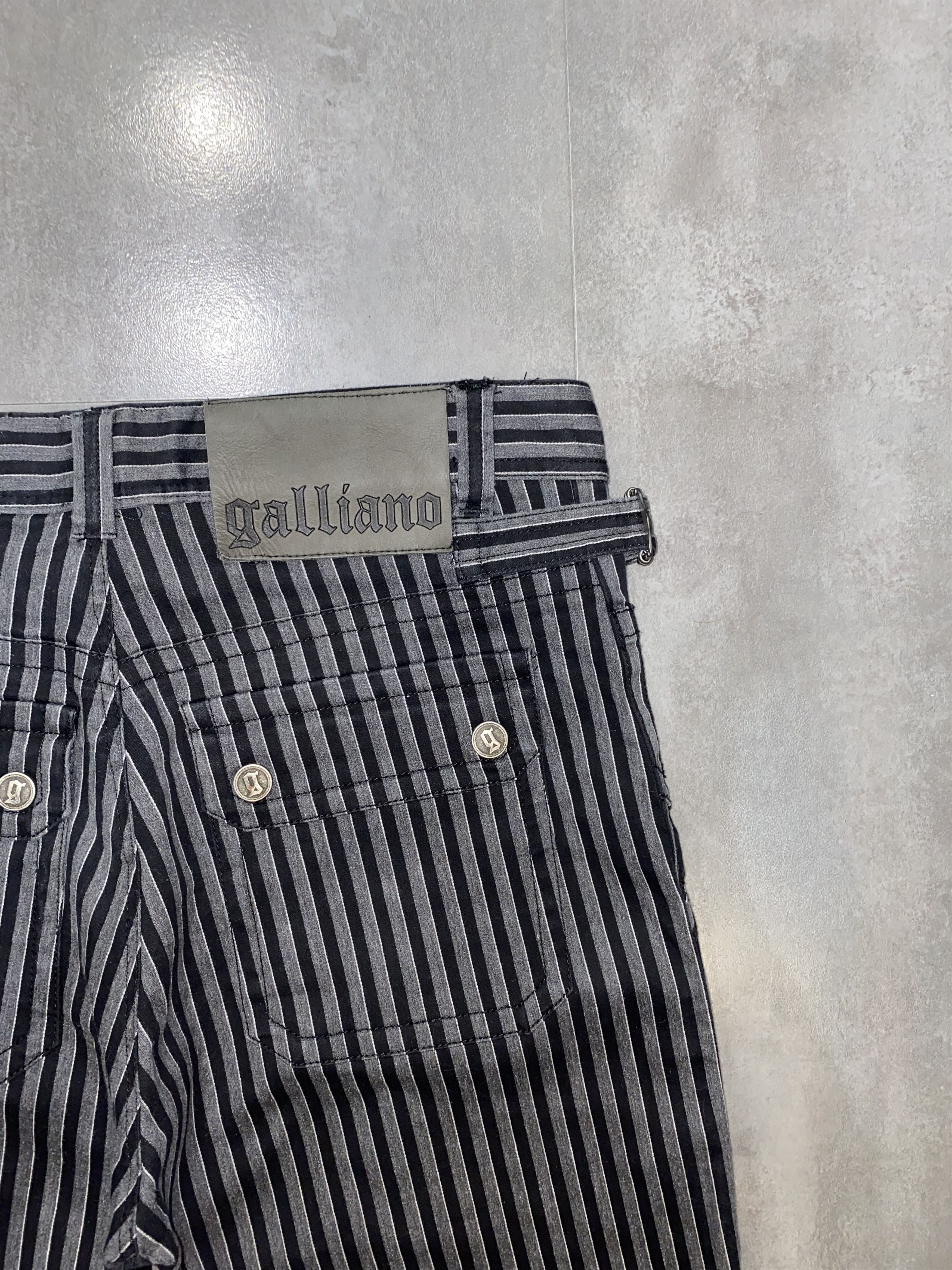 John Galliano Galliano Striped Black/White Cargo Zipped Pants Size US 32 / EU 48 - 8 Thumbnail