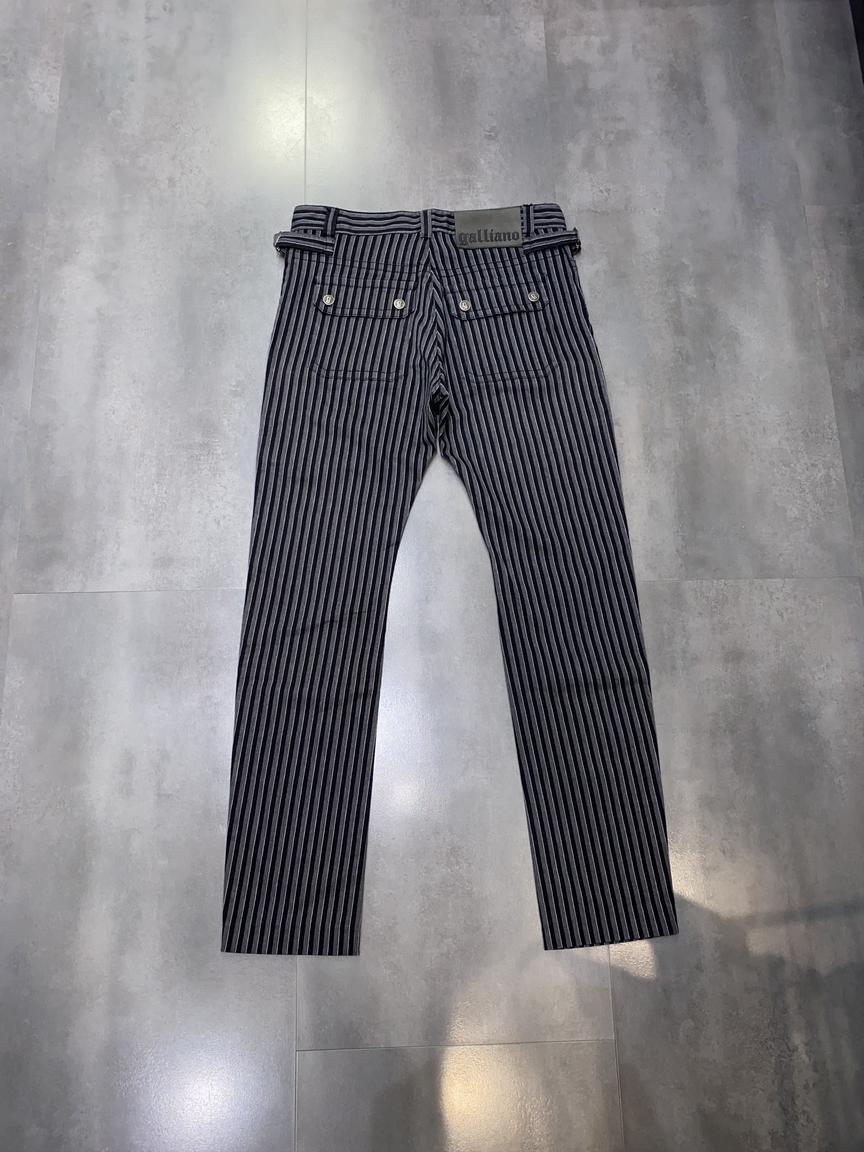 John Galliano Galliano Striped Black/White Cargo Zipped Pants Size US 32 / EU 48 - 7 Thumbnail