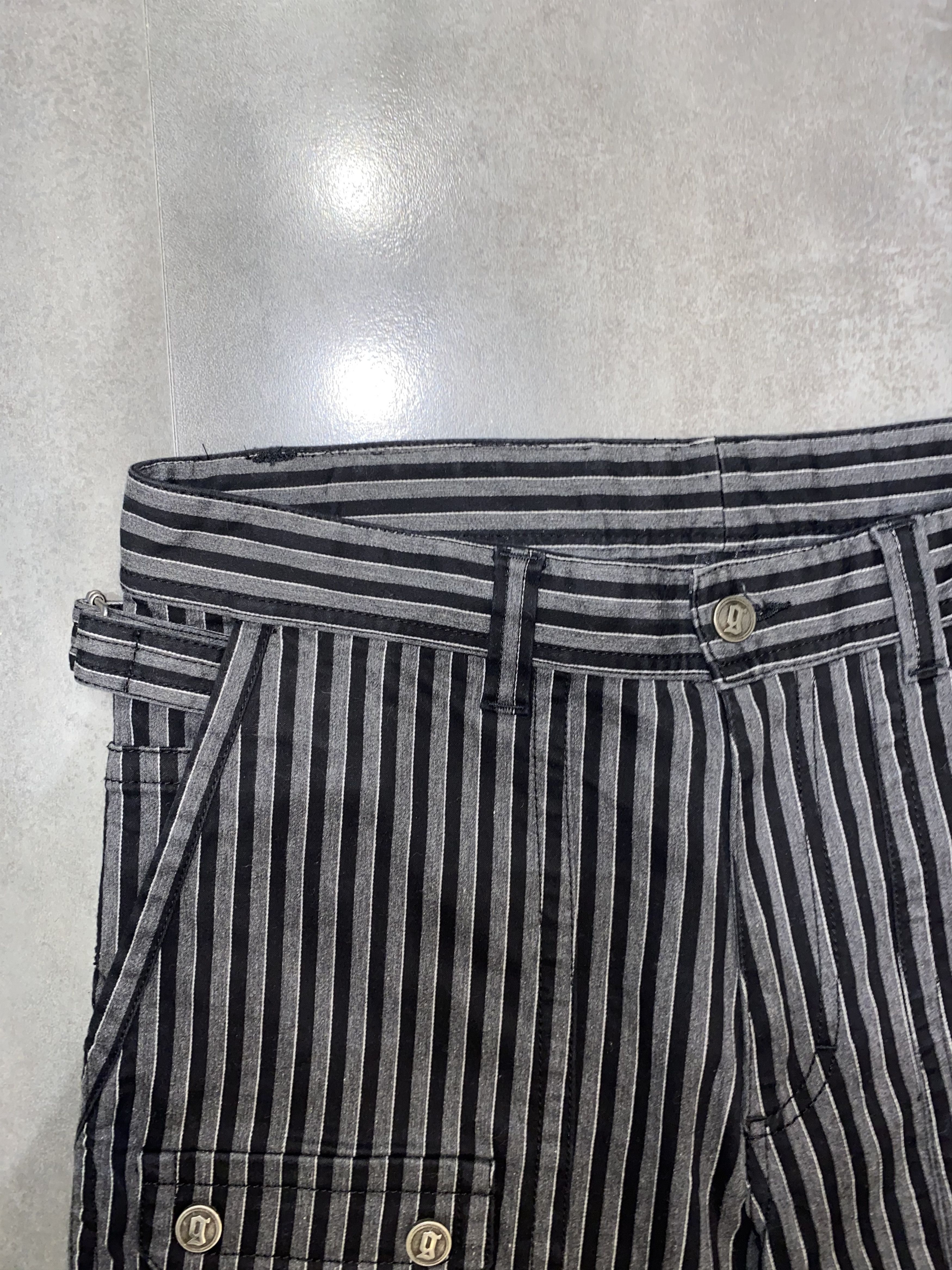 John Galliano Galliano Striped Black/White Cargo Zipped Pants Size US 32 / EU 48 - 6 Thumbnail