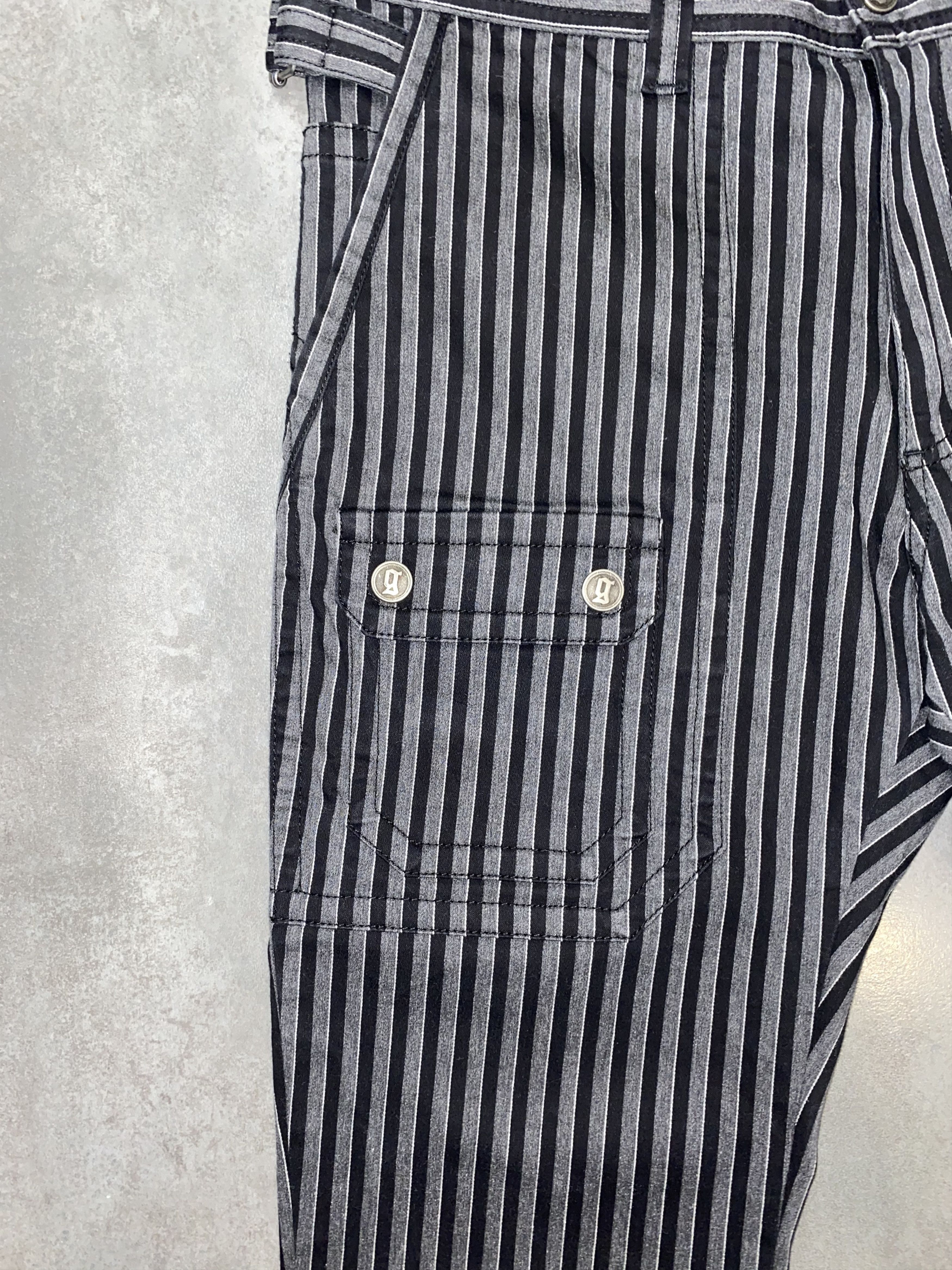 John Galliano Galliano Striped Black/White Cargo Zipped Pants Size US 32 / EU 48 - 5 Thumbnail