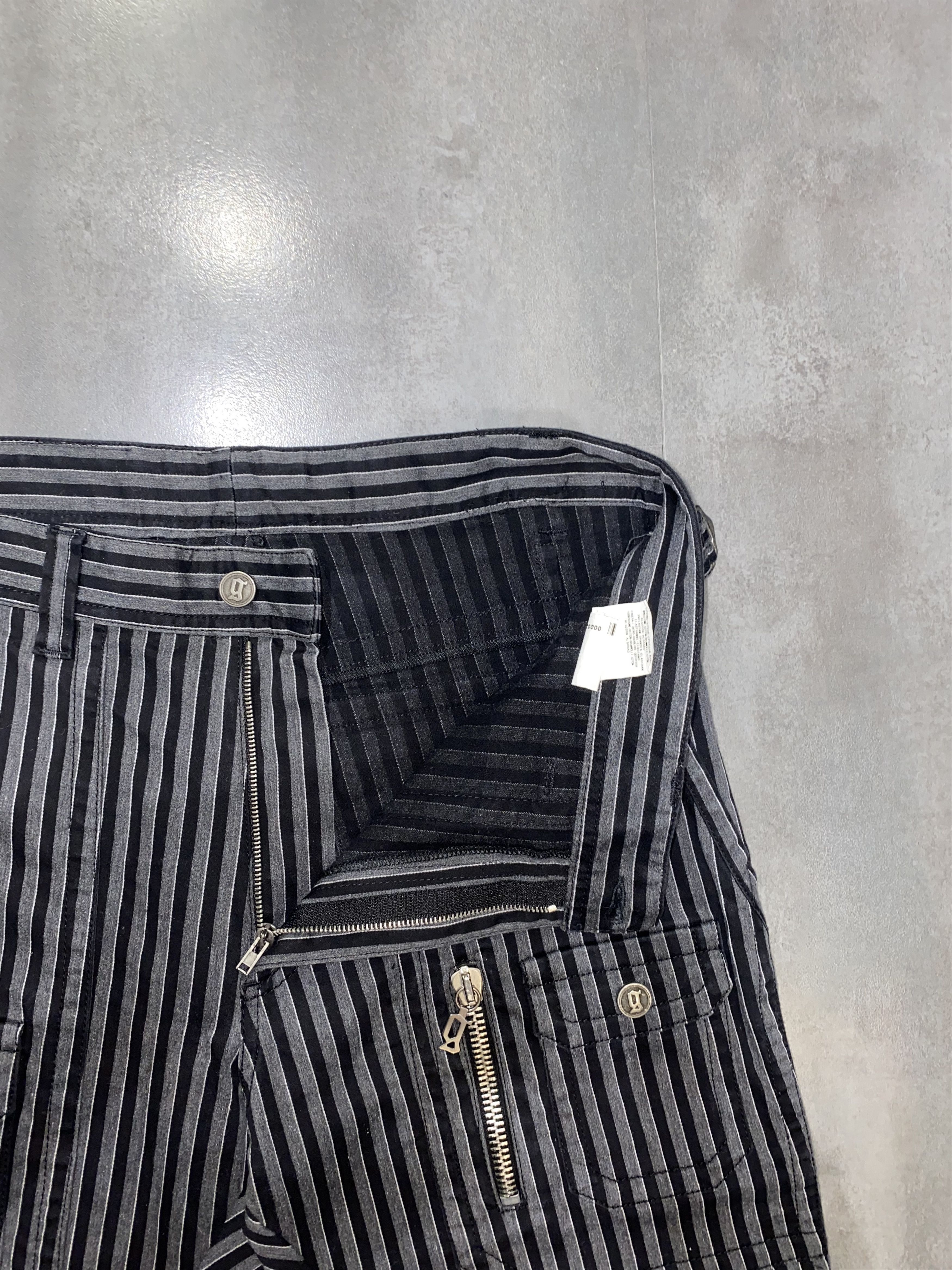 John Galliano Galliano Striped Black/White Cargo Zipped Pants Size US 32 / EU 48 - 20 Thumbnail