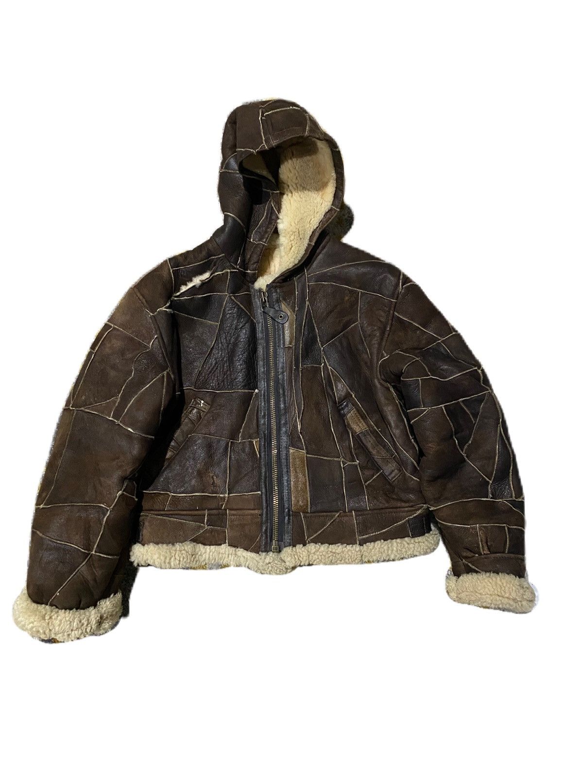 Schott B3 STYLE JACKET SHEEPSKIN PATCH WORK STYLE WITH HOODIES Size US M / EU 48-50 / 2 - 1 Thumbnail