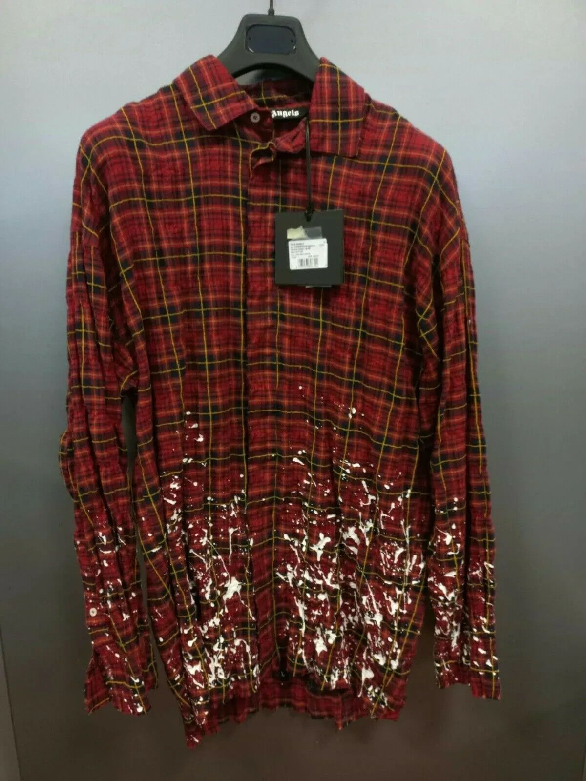 image of Palm Angels Oversized Paint Splatter Shirt, Men's (Size Medium)